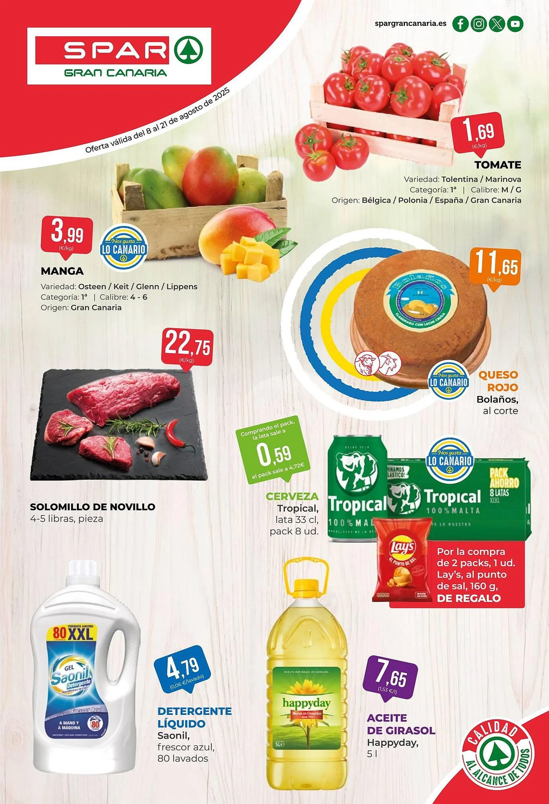 Catálogo de Folleto SPAR Gran Canaria 8 de agosto al 21 de agosto 2025 - Página 1
