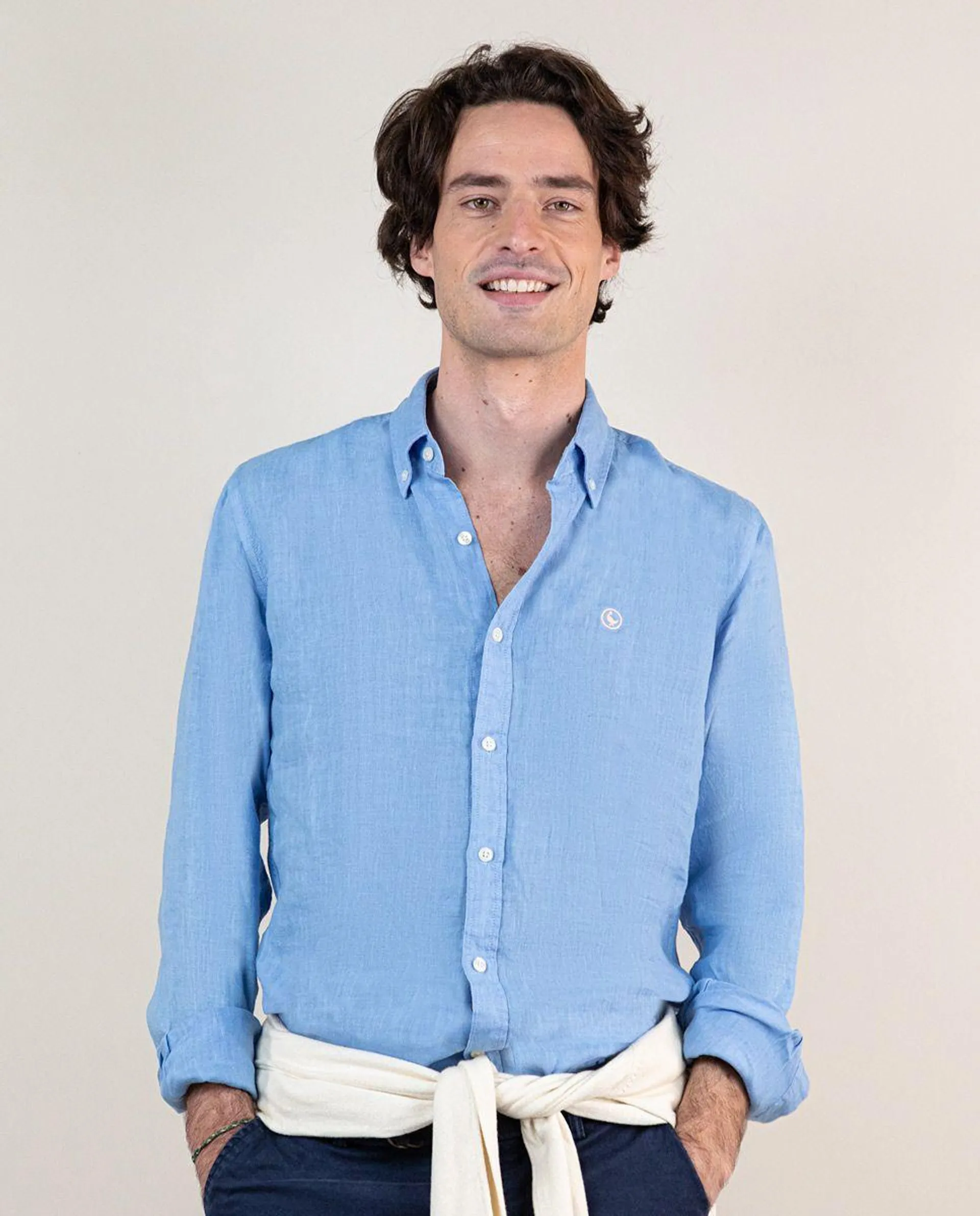 Camisa Lino Azul