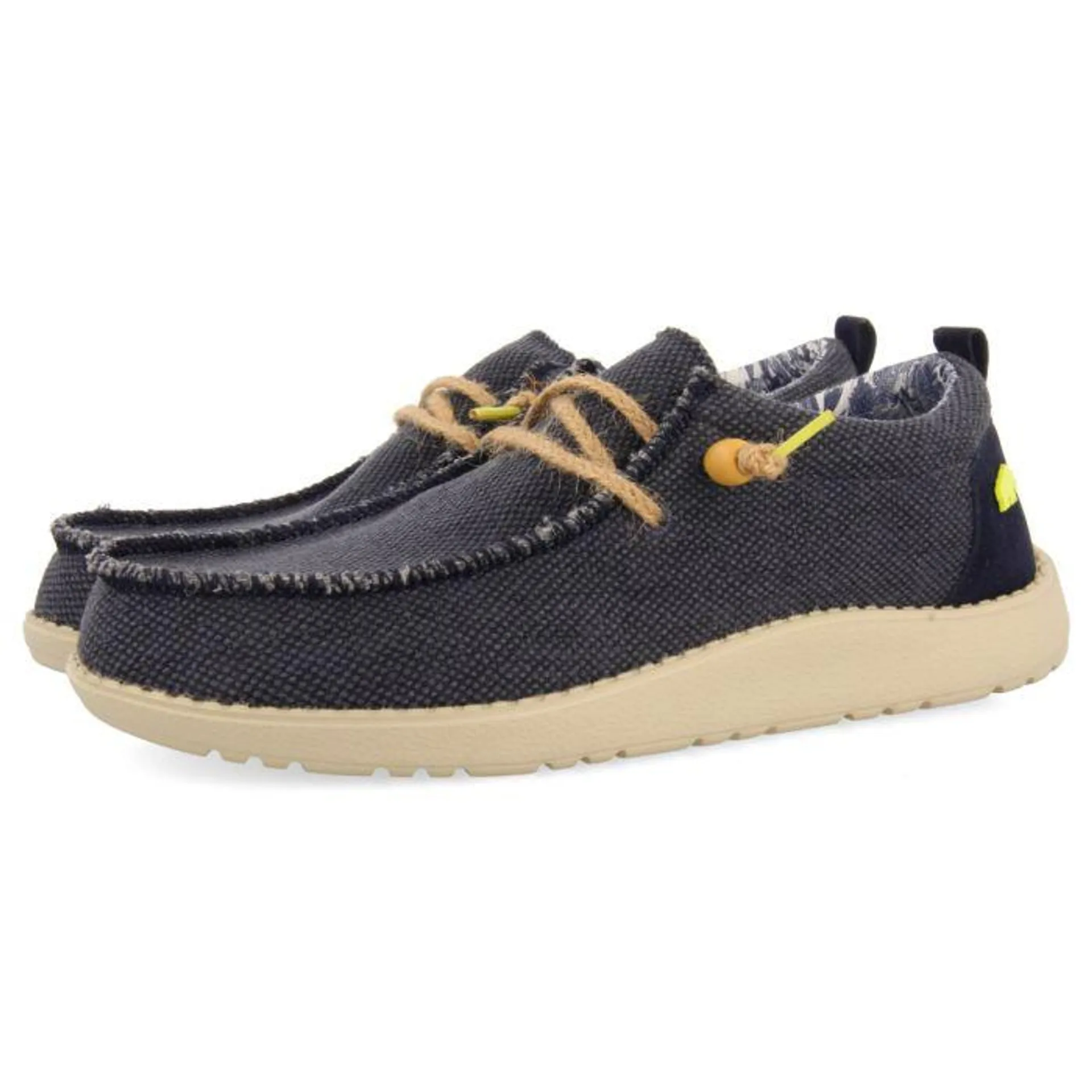 NAVY BLUE WALLABEES STYLE CANVAS AND JUTE LOAFERS FOR MEN VERNONIA
