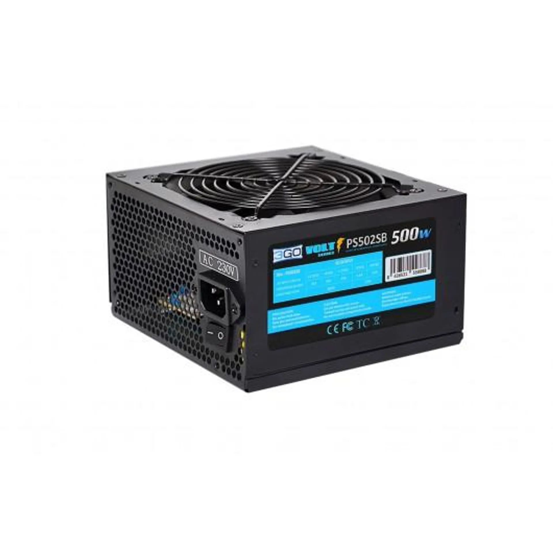 FUENTE ALIM. 500W 3GO (24PIN+SATA+12CM) NEGRA