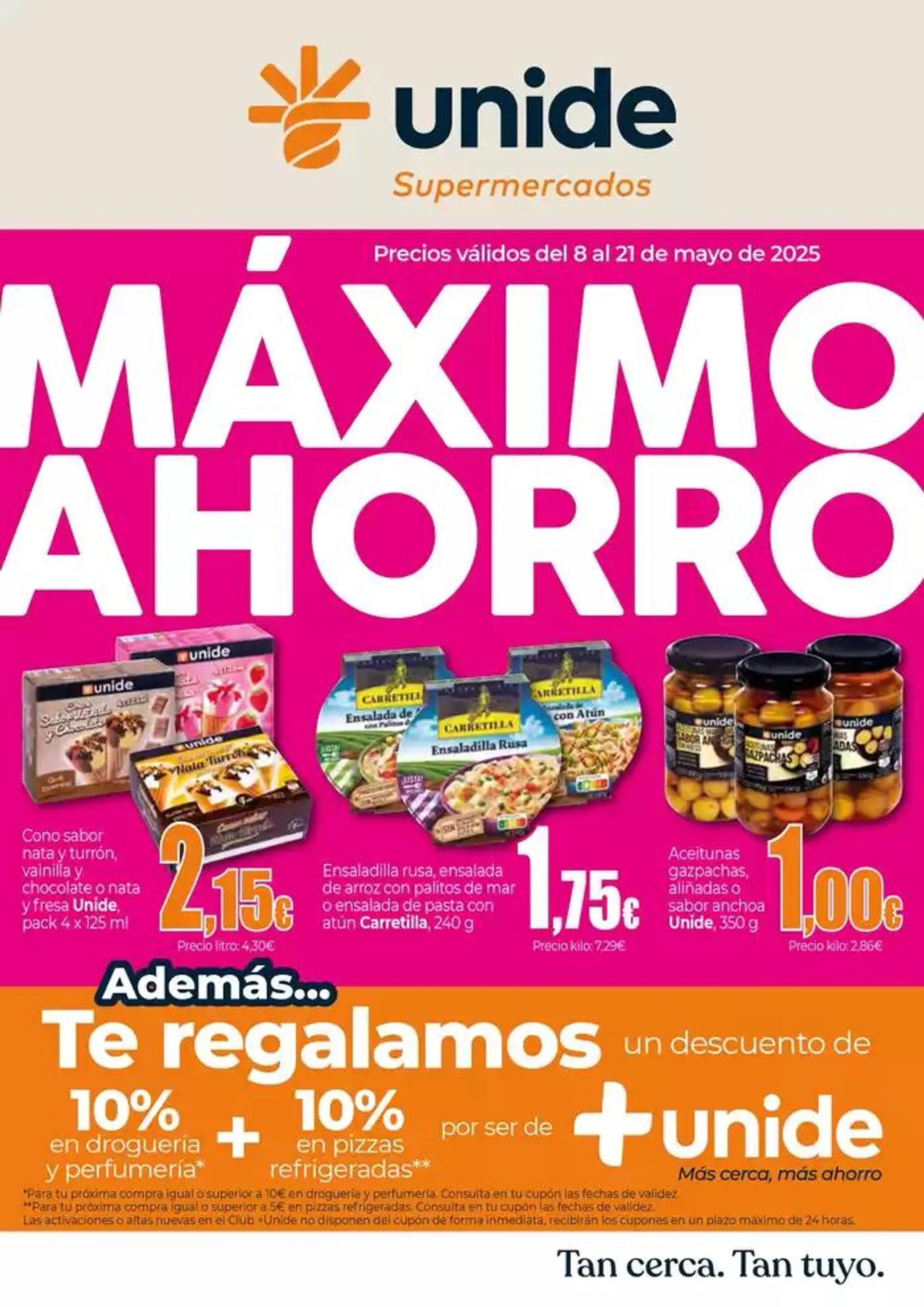Catálogo de Máximo Ahorro UNIDE Supermercados Canarias 8 de mayo al 21 de mayo 2025 - Página 1