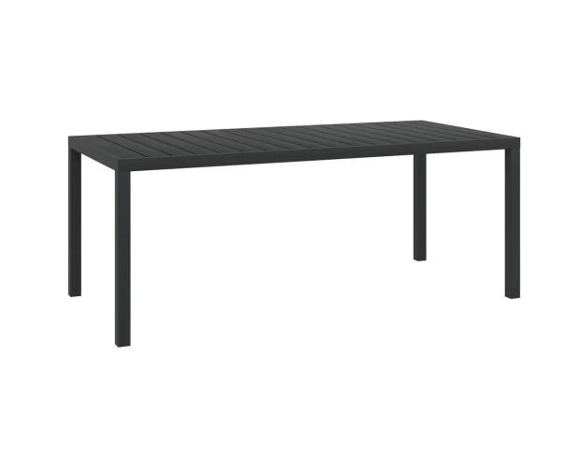 vidaXL mesa de jardín de aluminio y wpc negra 185x90x74 cm