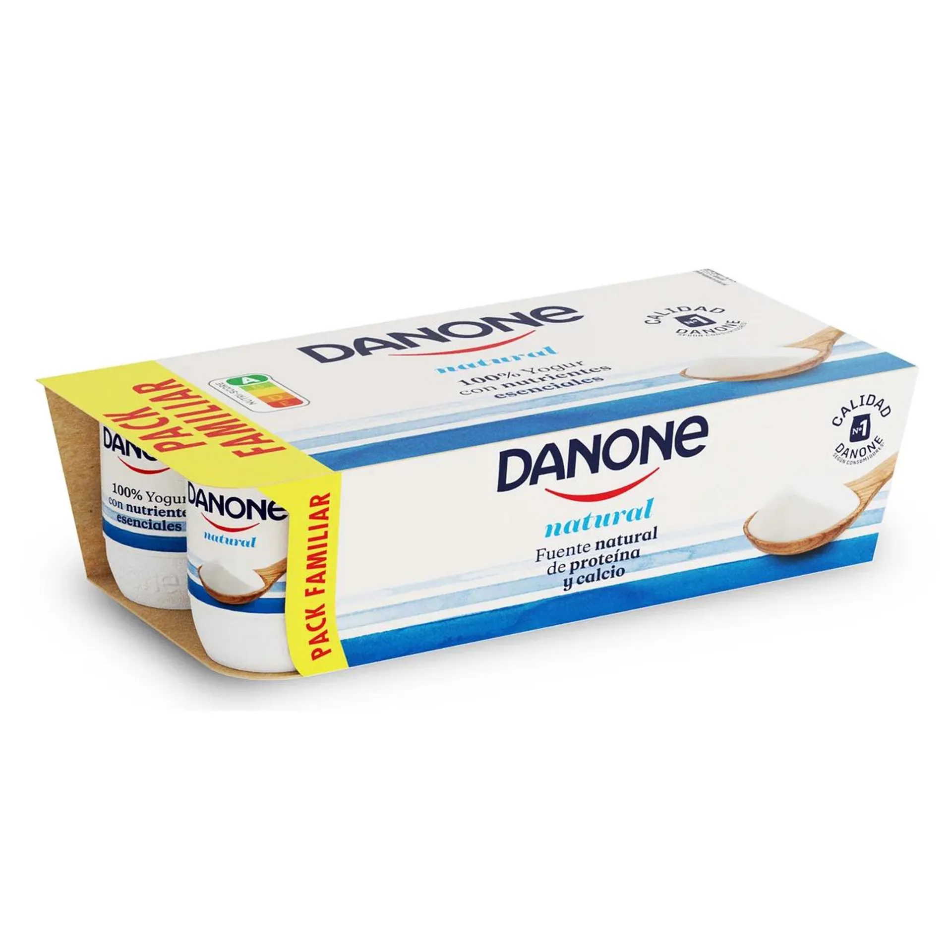 DANONE Yogur natural elaborado con fermentos naturales 8 x 120 g.