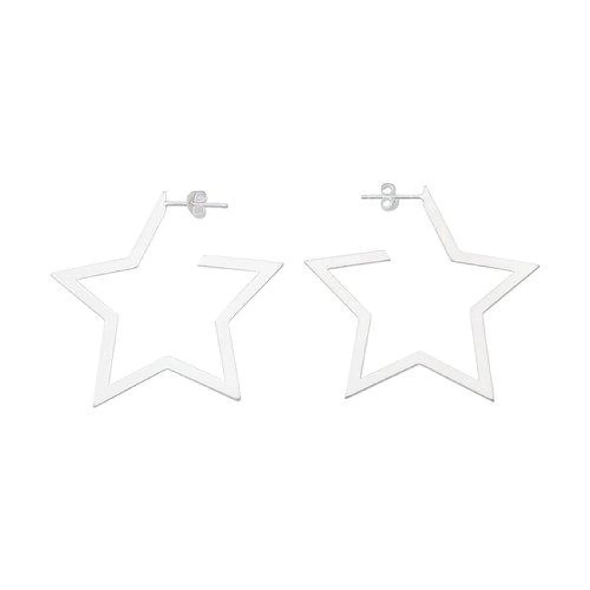 Pendientes maxi estrella plata