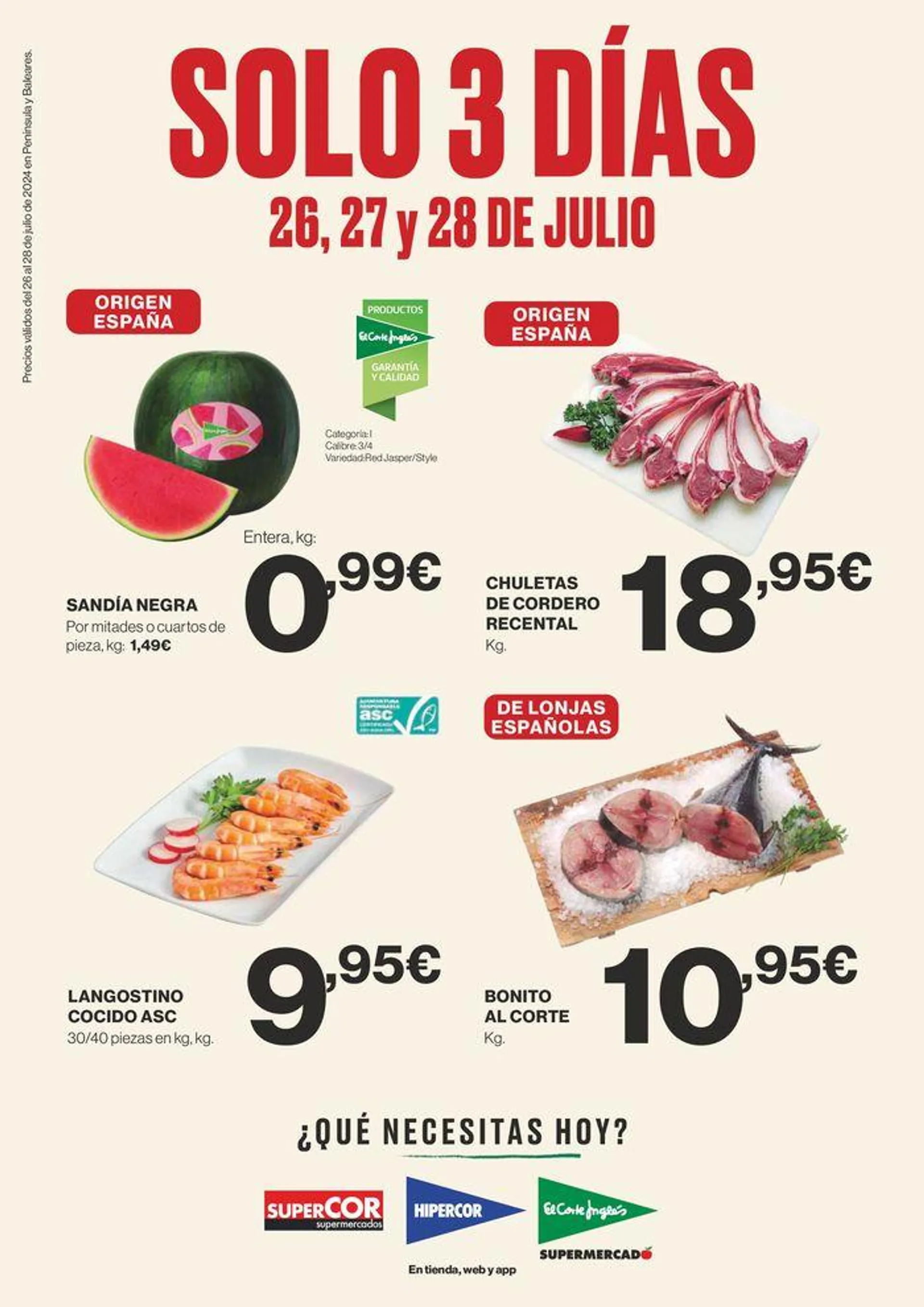 Catálogo de Nuestras Ofertas en frescos 26 de julio al 28 de julio 2024 - Página 1