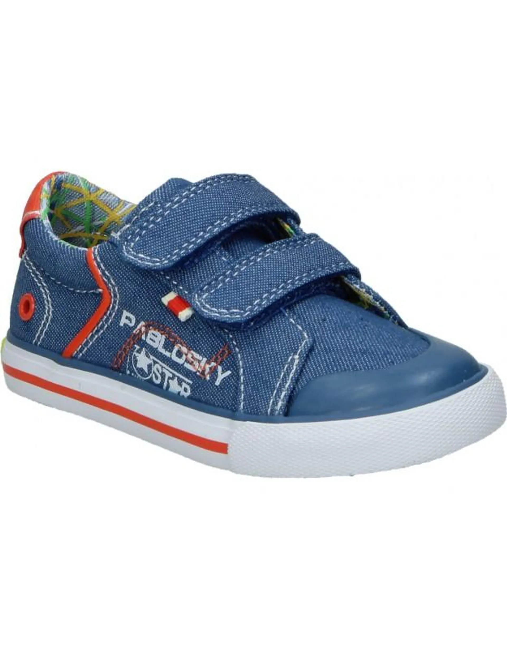 Zapatillas con velcro para niño azul jean PABLOSKY 967410