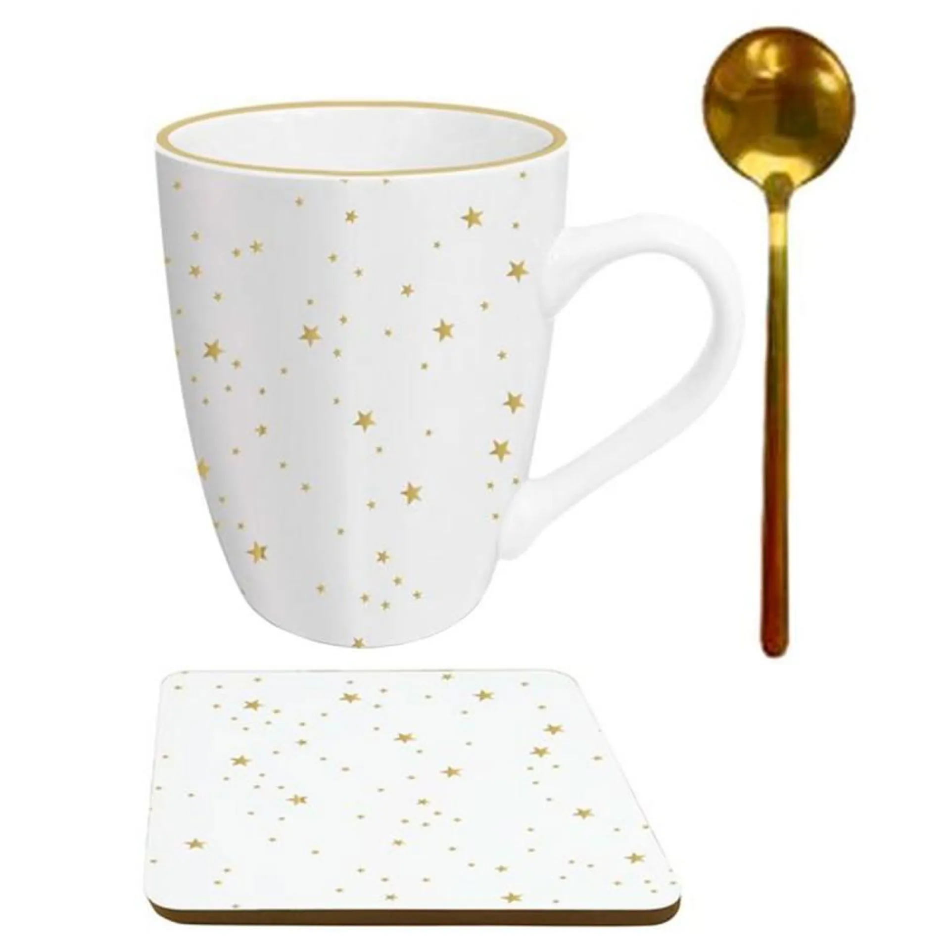 JUEGO TAZA + CUCHARA + POSAVASOS D'CASA ESTRELLAS 2776802