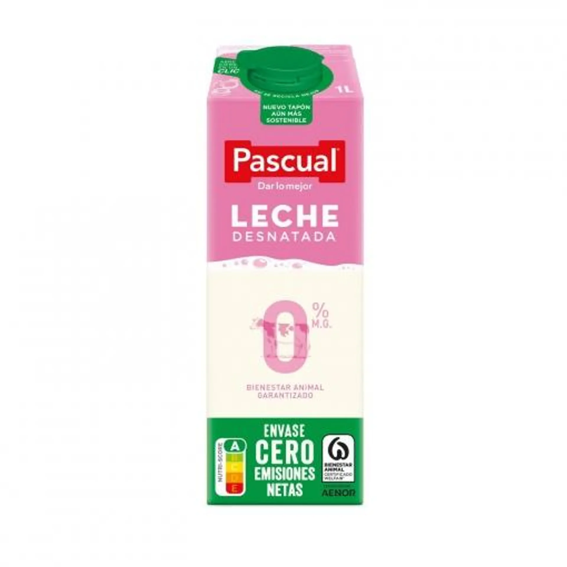 Leche desnatada 0% MG Pascual brik 1 l.