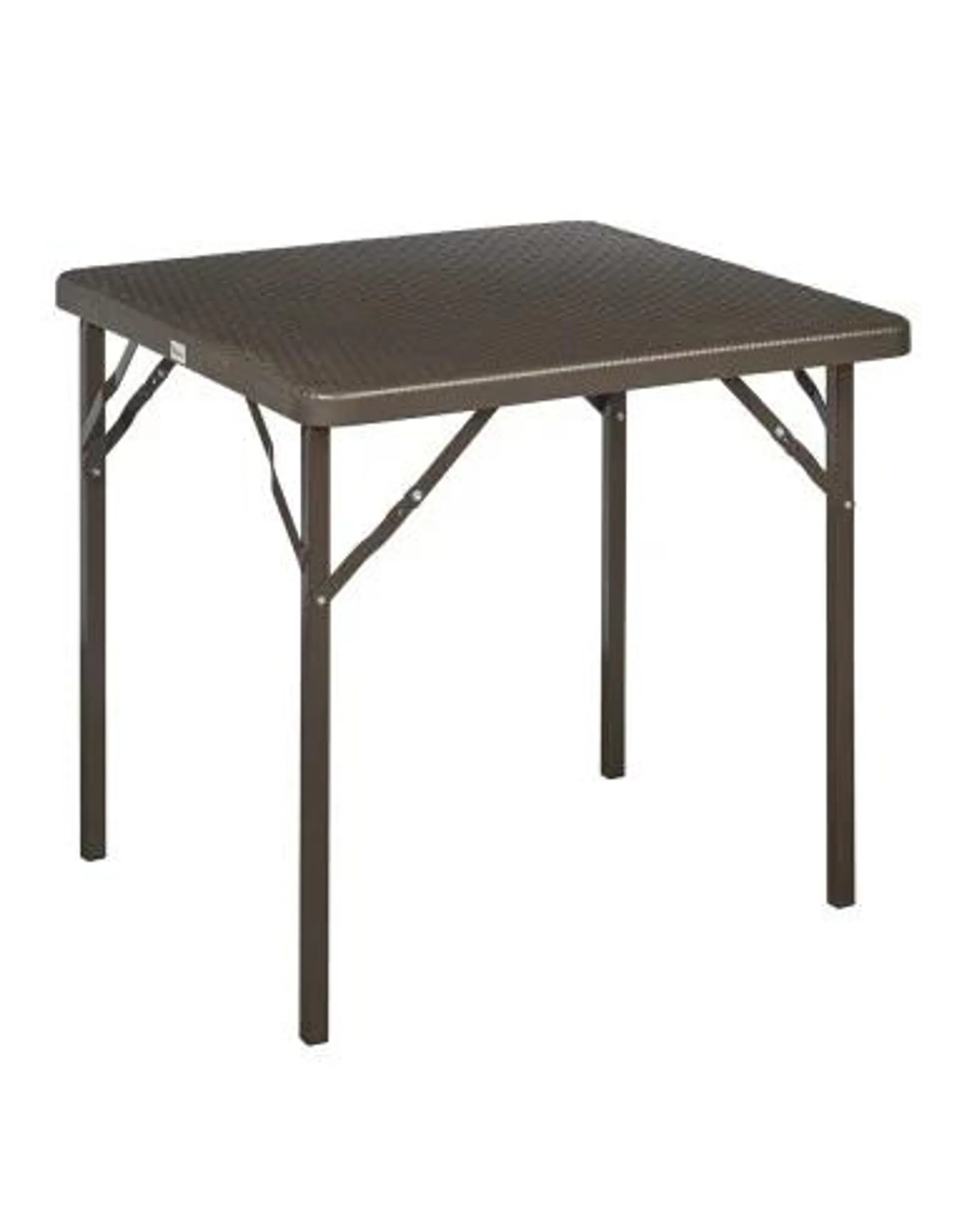 Mesa Acero Plegable Cuadrada Marron 78x78x72 cm.