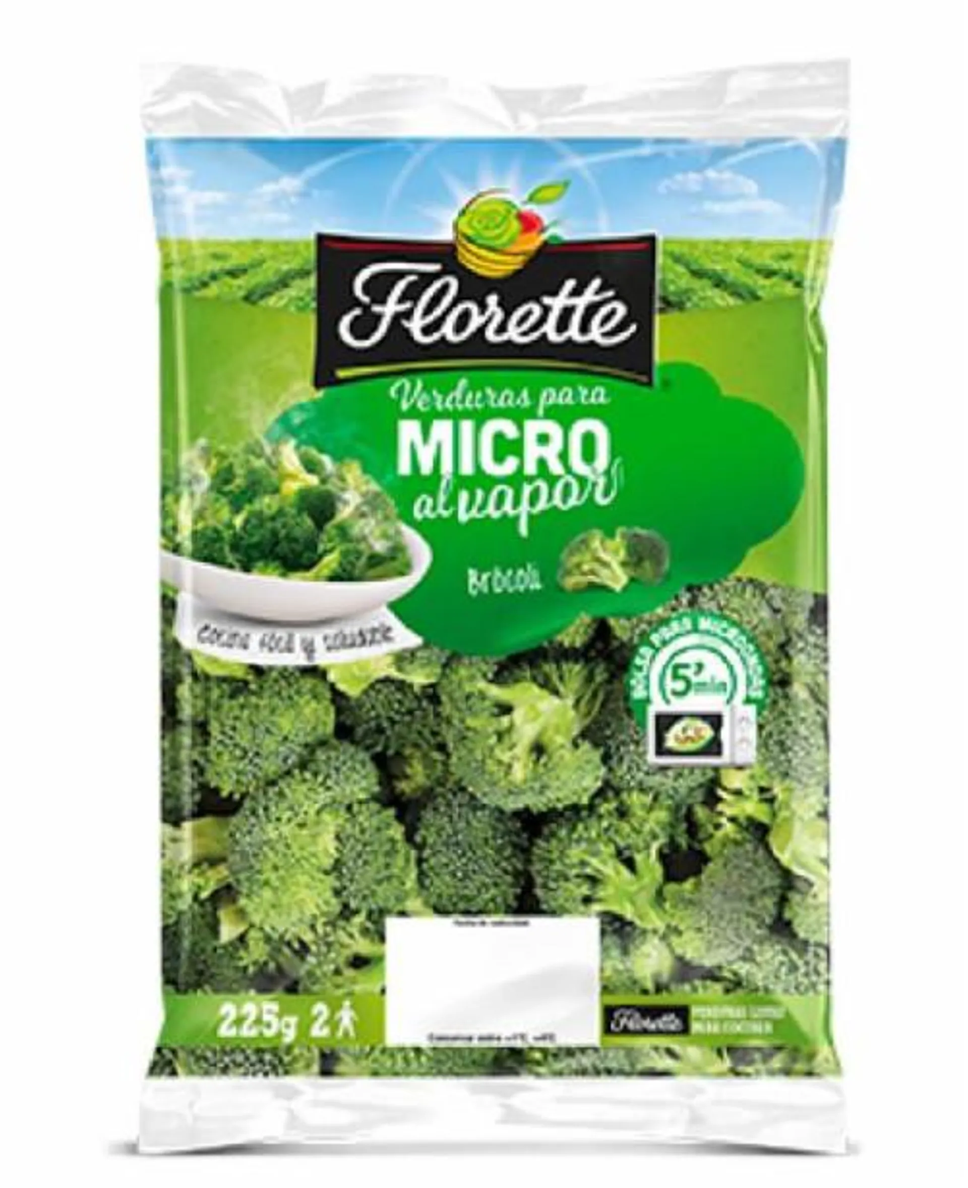 Brocoli para microondas florette 225g