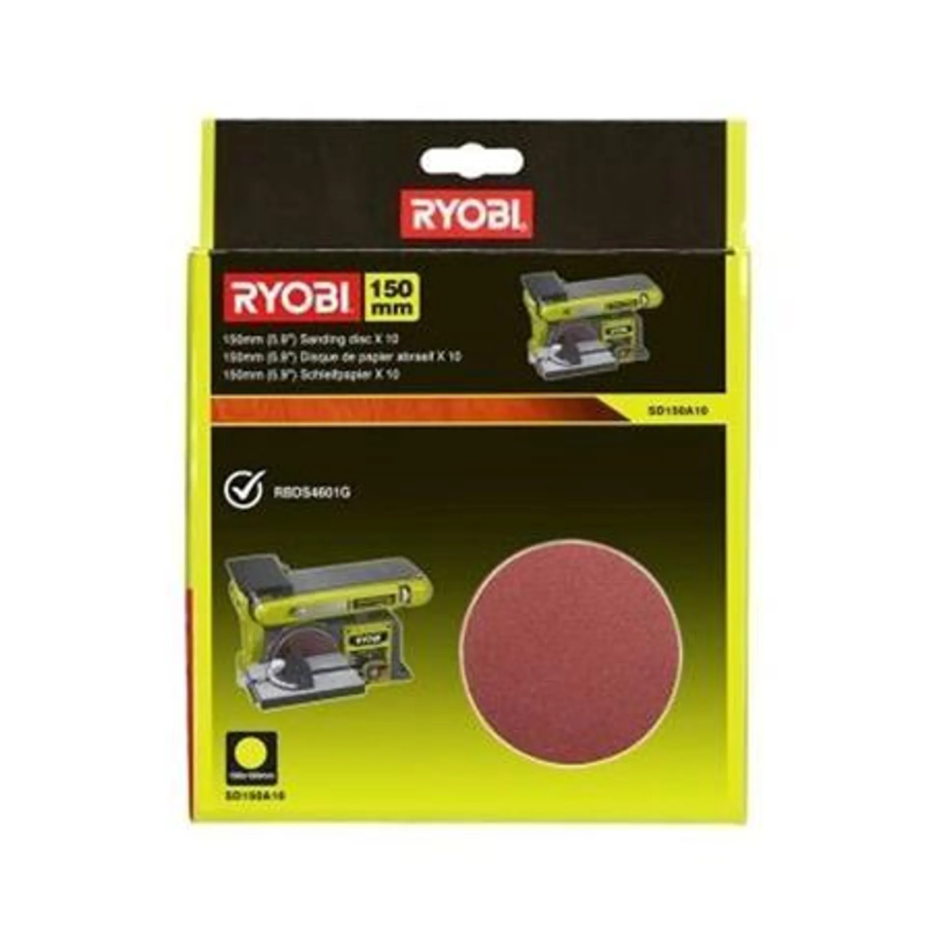 PACK 10 LIJAS 150MM GR80 PARA LIJADORA COMBINADA RBDS4601G RYOBI