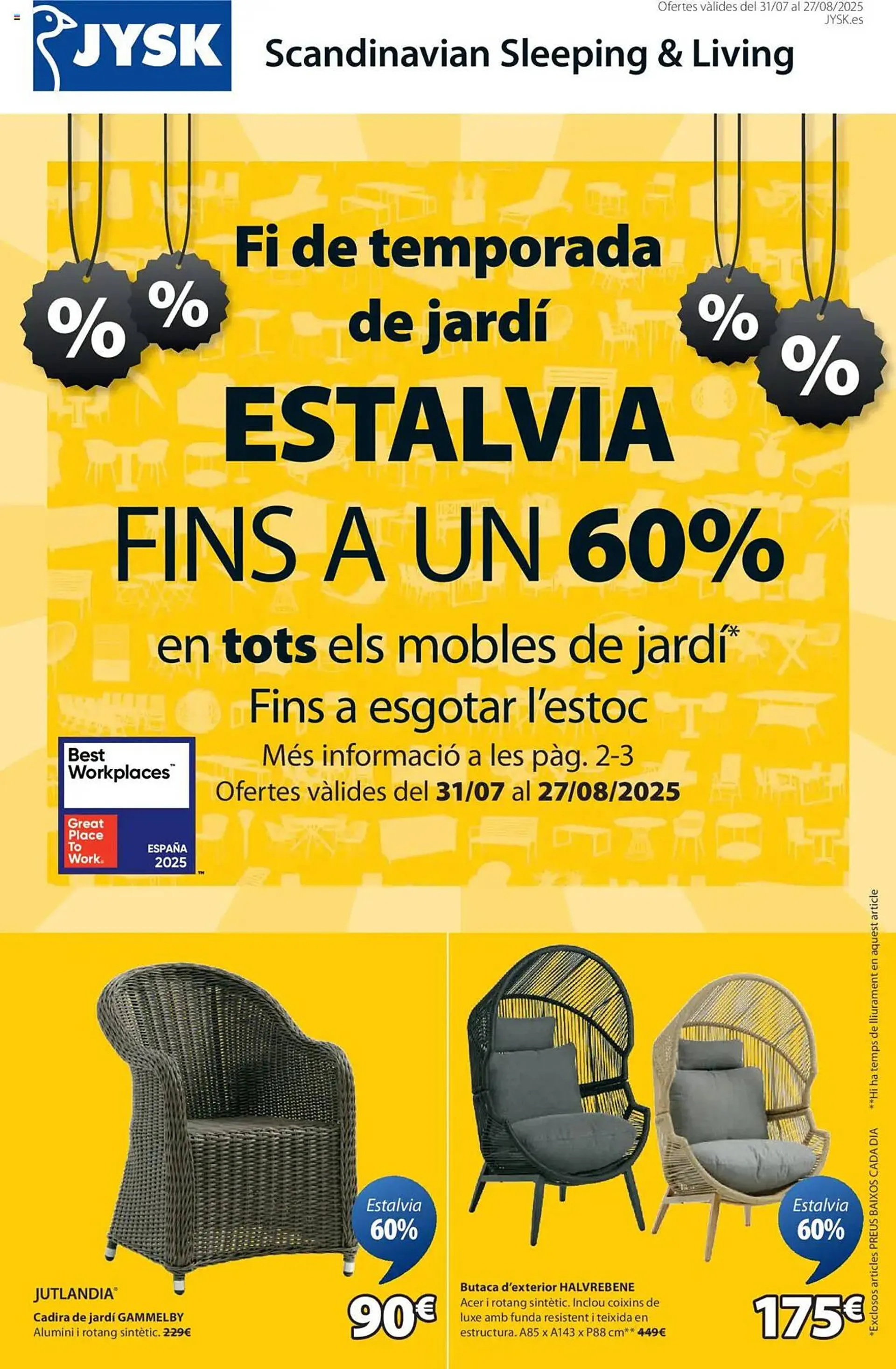 Catálogo de Folleto JYSK 31 de julio al 27 de agosto 2025 - Página 1