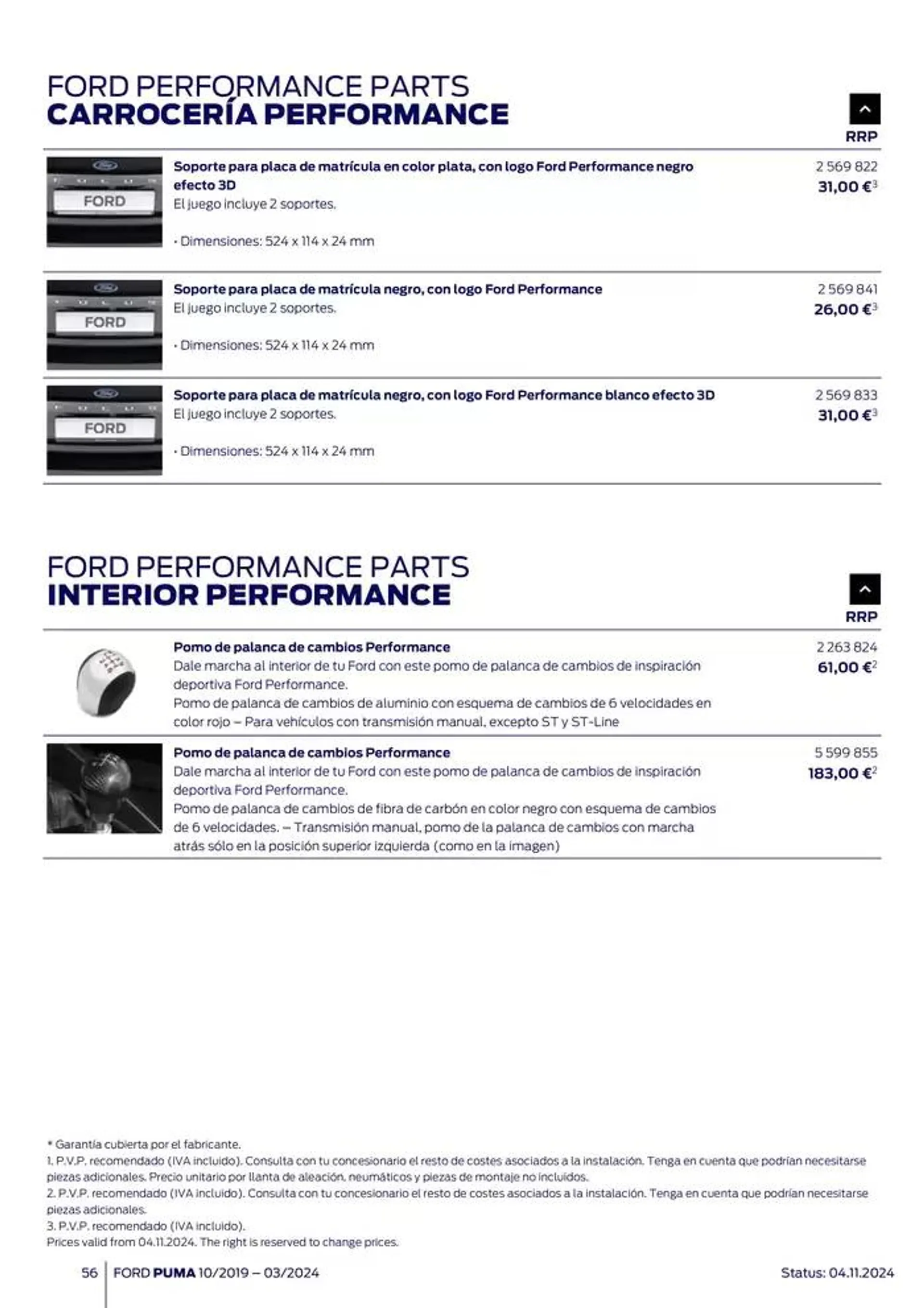 Catálogo de Ford de accesorios Ford Puma 13 de noviembre al 13 de noviembre 2025 - Página 56