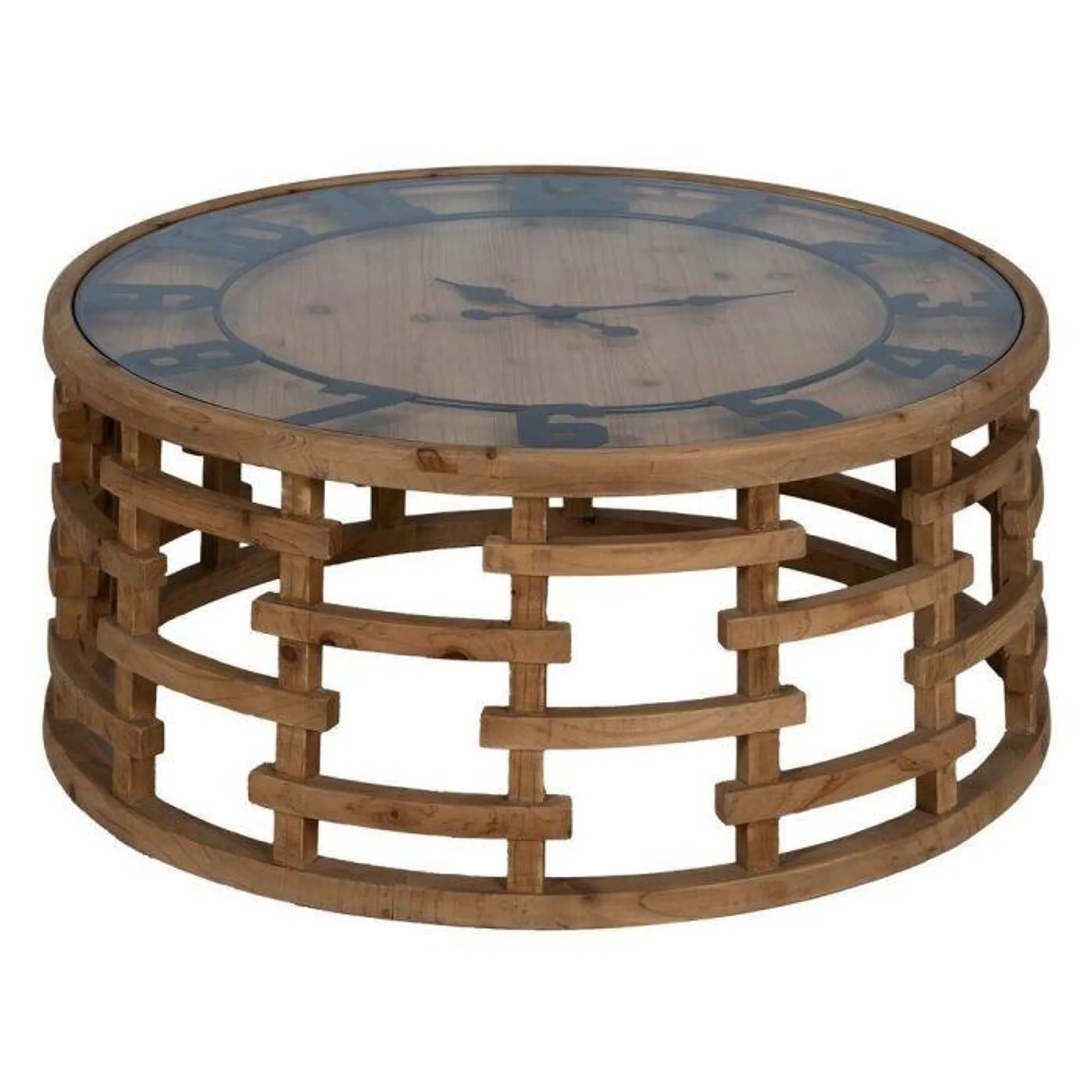 Mesa de Centro Salón Reloj de Dm-Madera 80x80x36 cm 611408