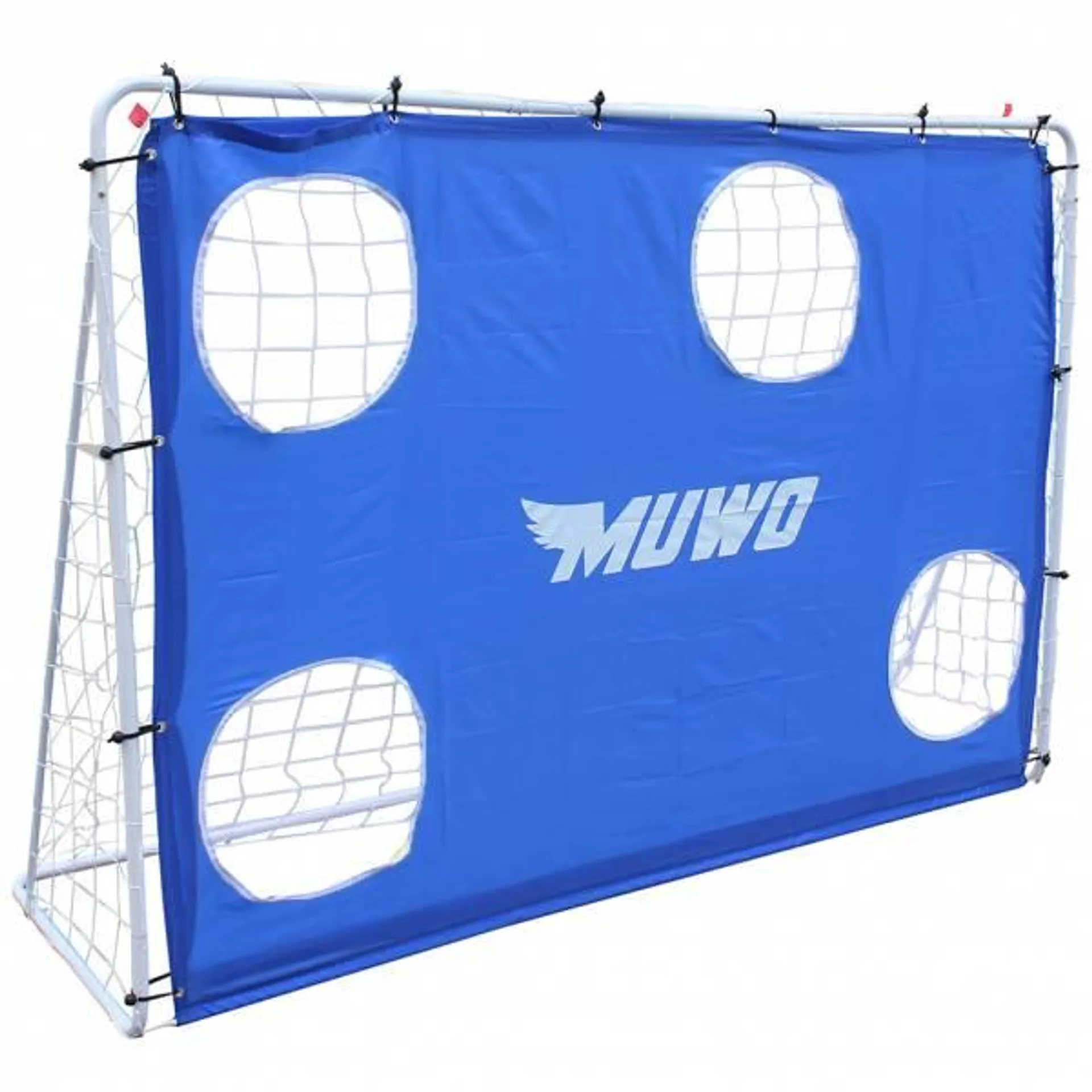 MUWO Portería de fútbol con portería 217 x 153 cm azul