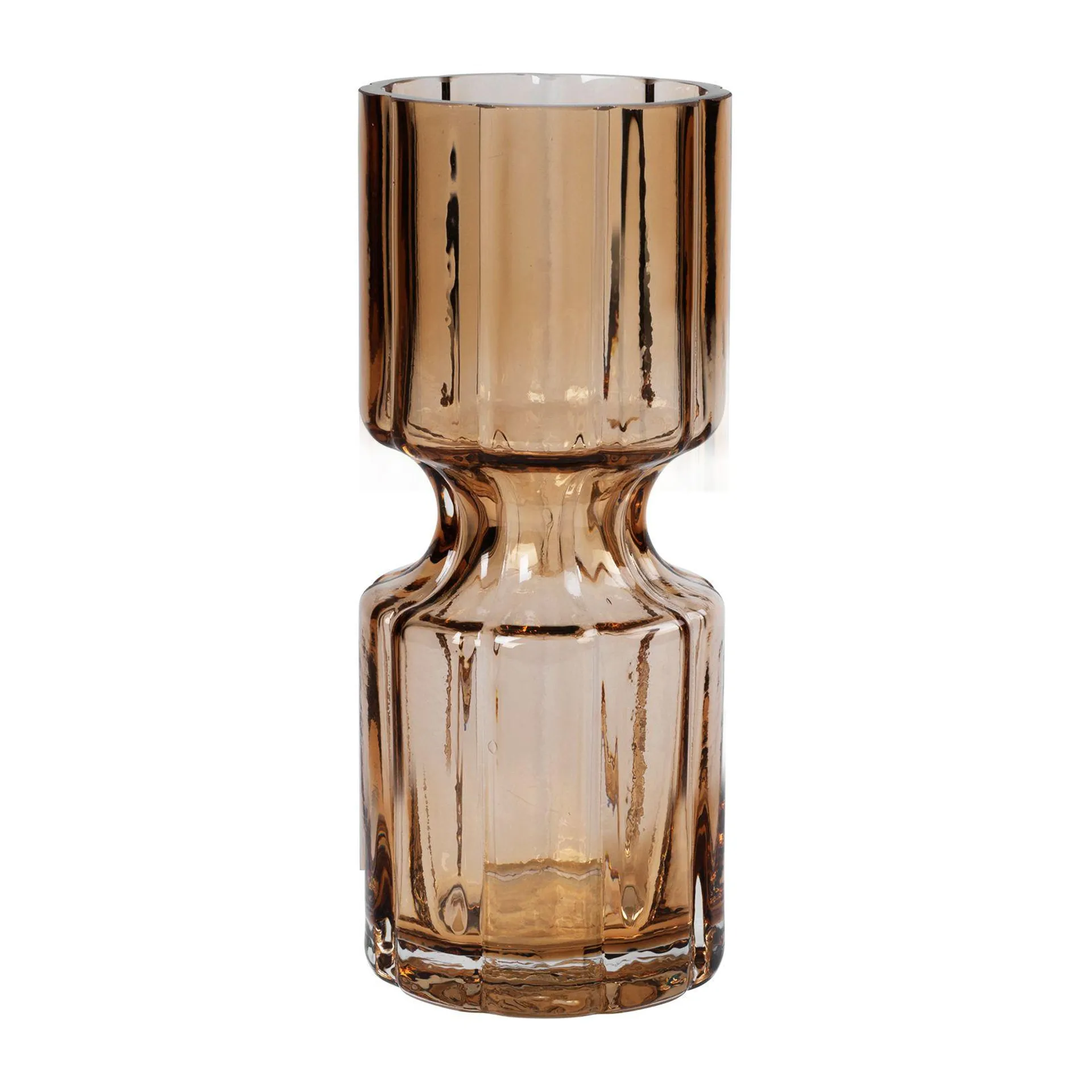 Hyacint glass vase 20 cm Indian Tan