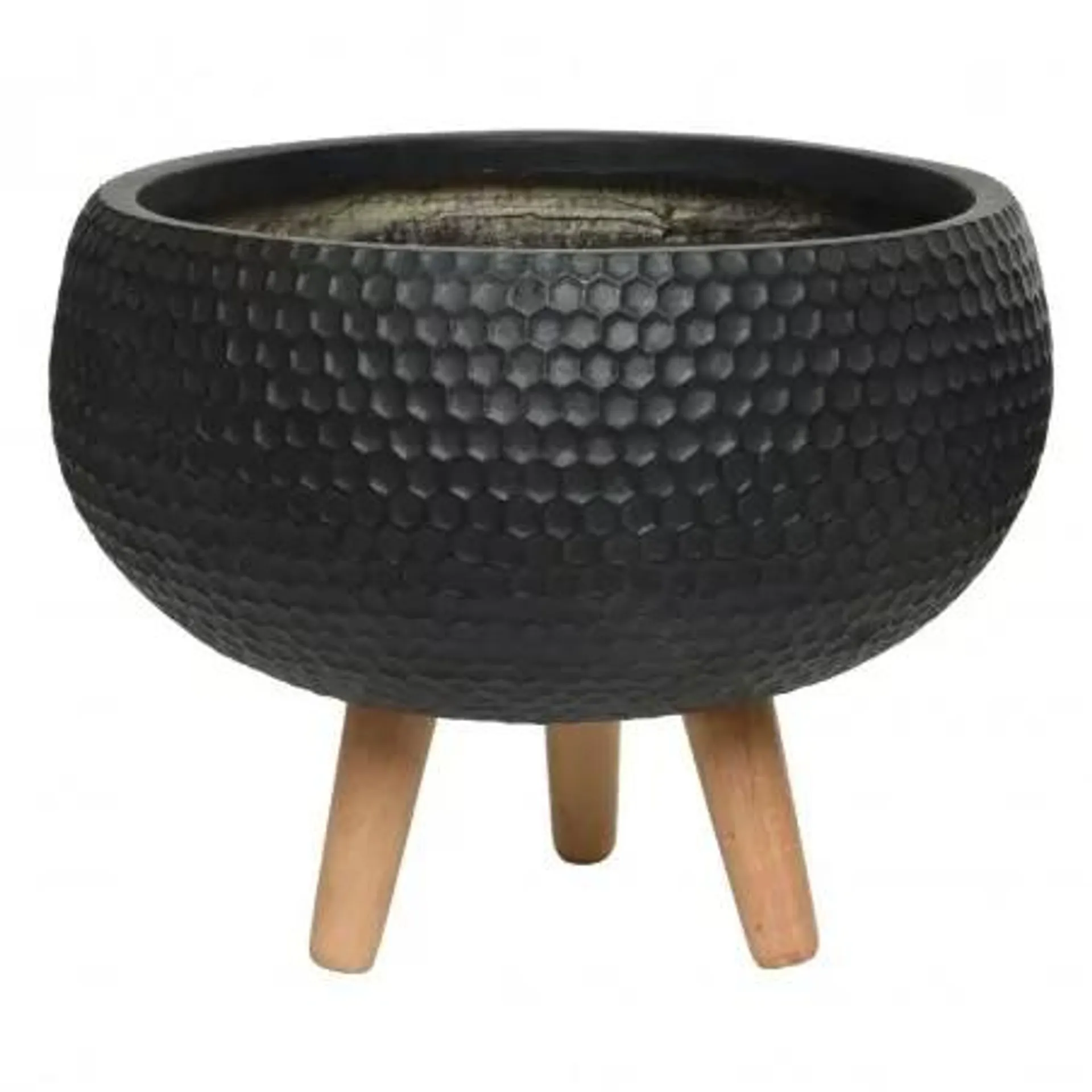 BOWL ZOE ANTRACITA CON PATAS MADERA