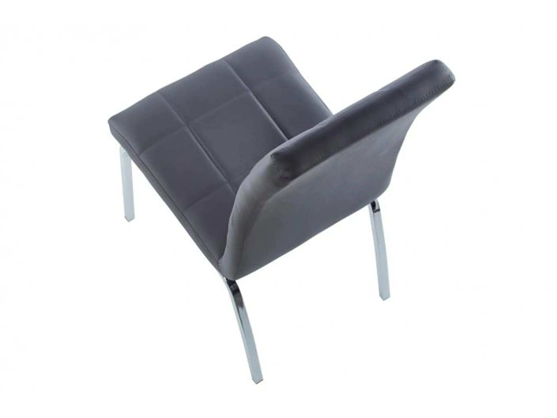 Pack 4 sillas comedor símil piel color gris-cromo