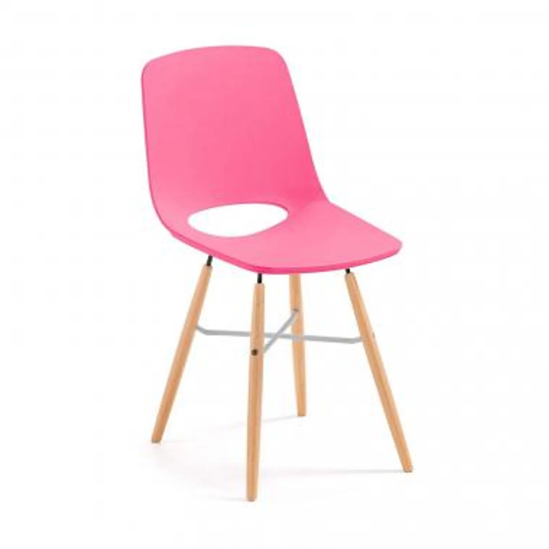 Silla Escritorio Infantil Joy, Patas de madera, Resistente - Rojo