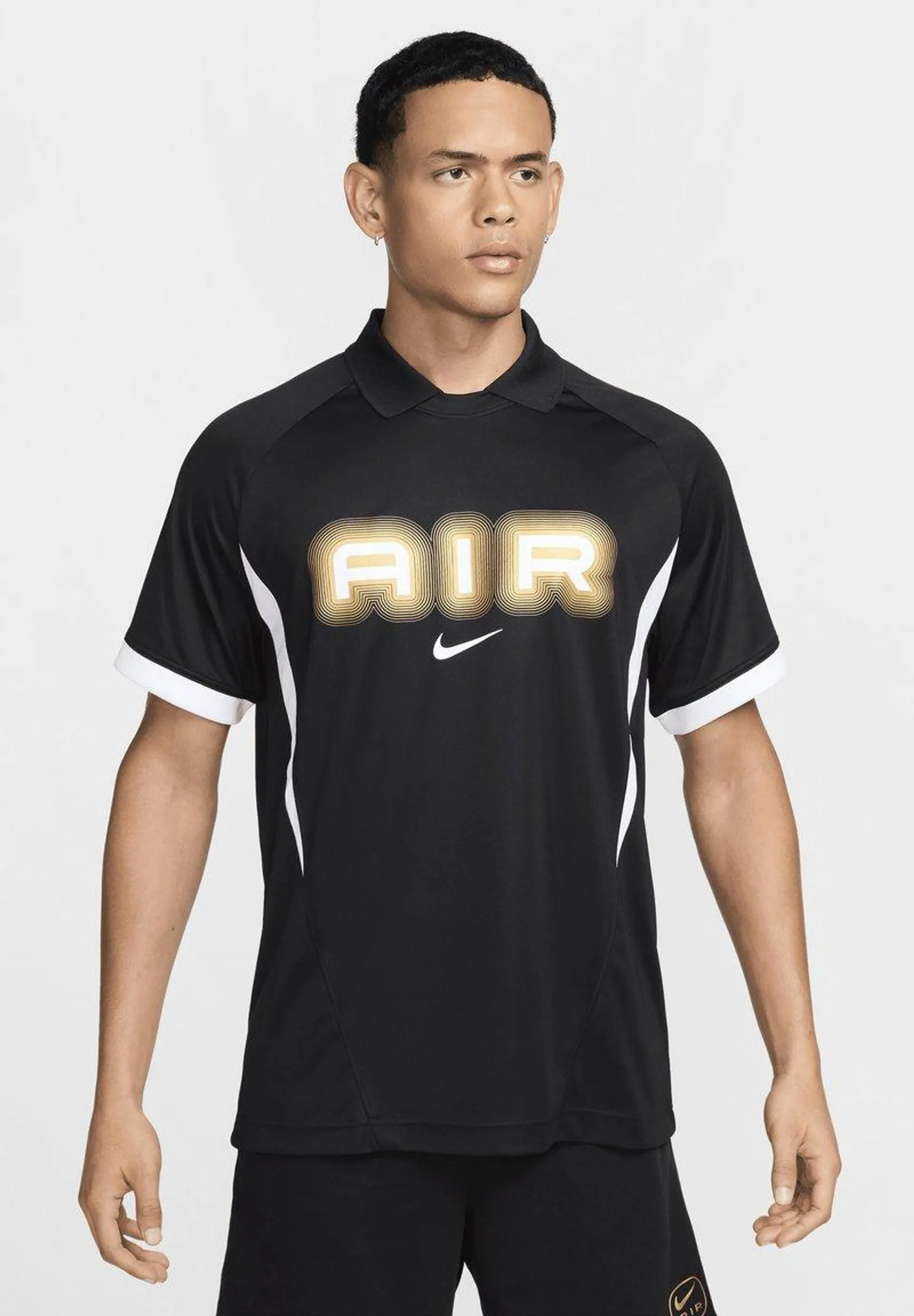 AIR - Polo - black white metallic gold