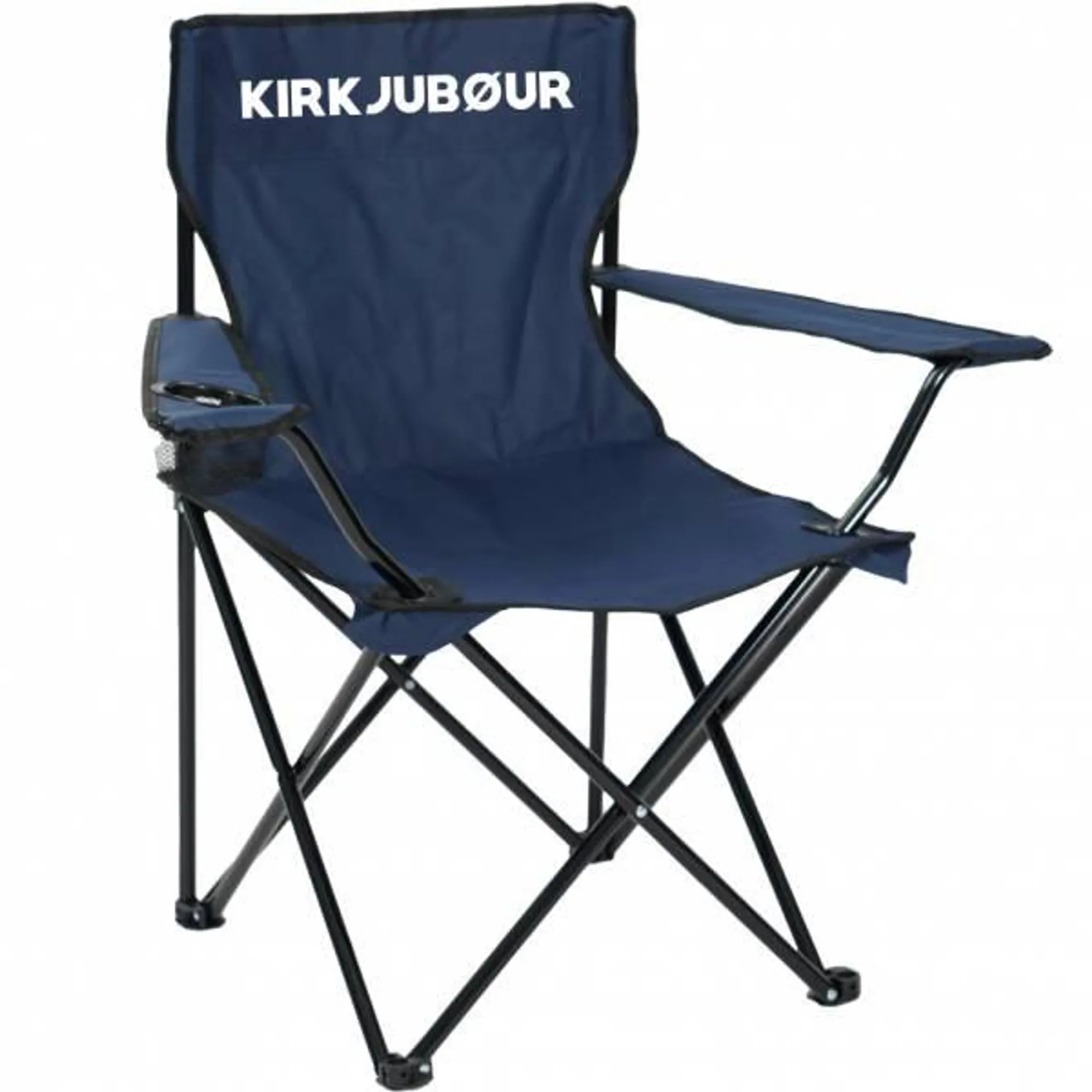 KIRKJUBØUR® "Njörd" Silla de camping azul marino