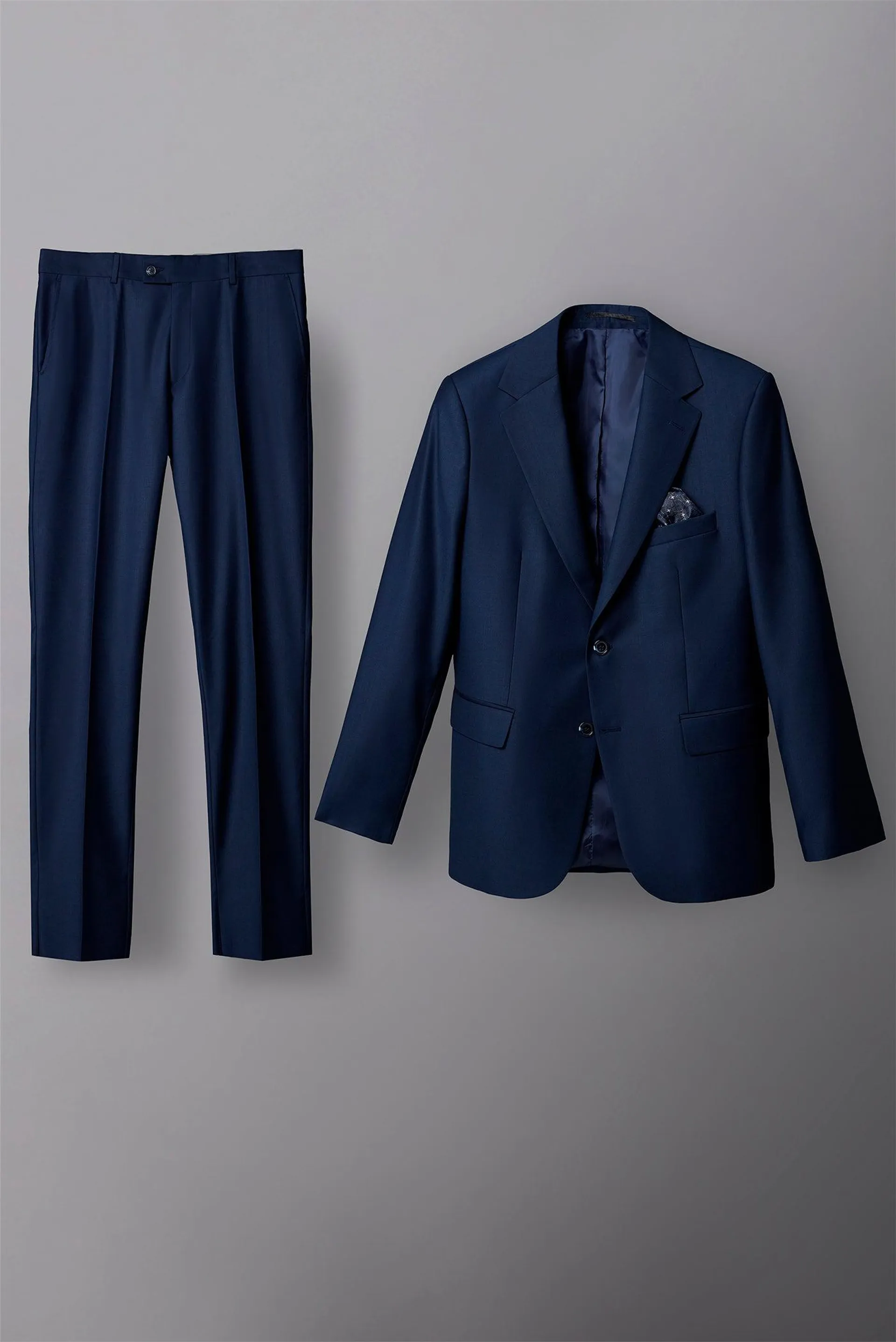 Polyviscose Man Suit Navy Blue Plain