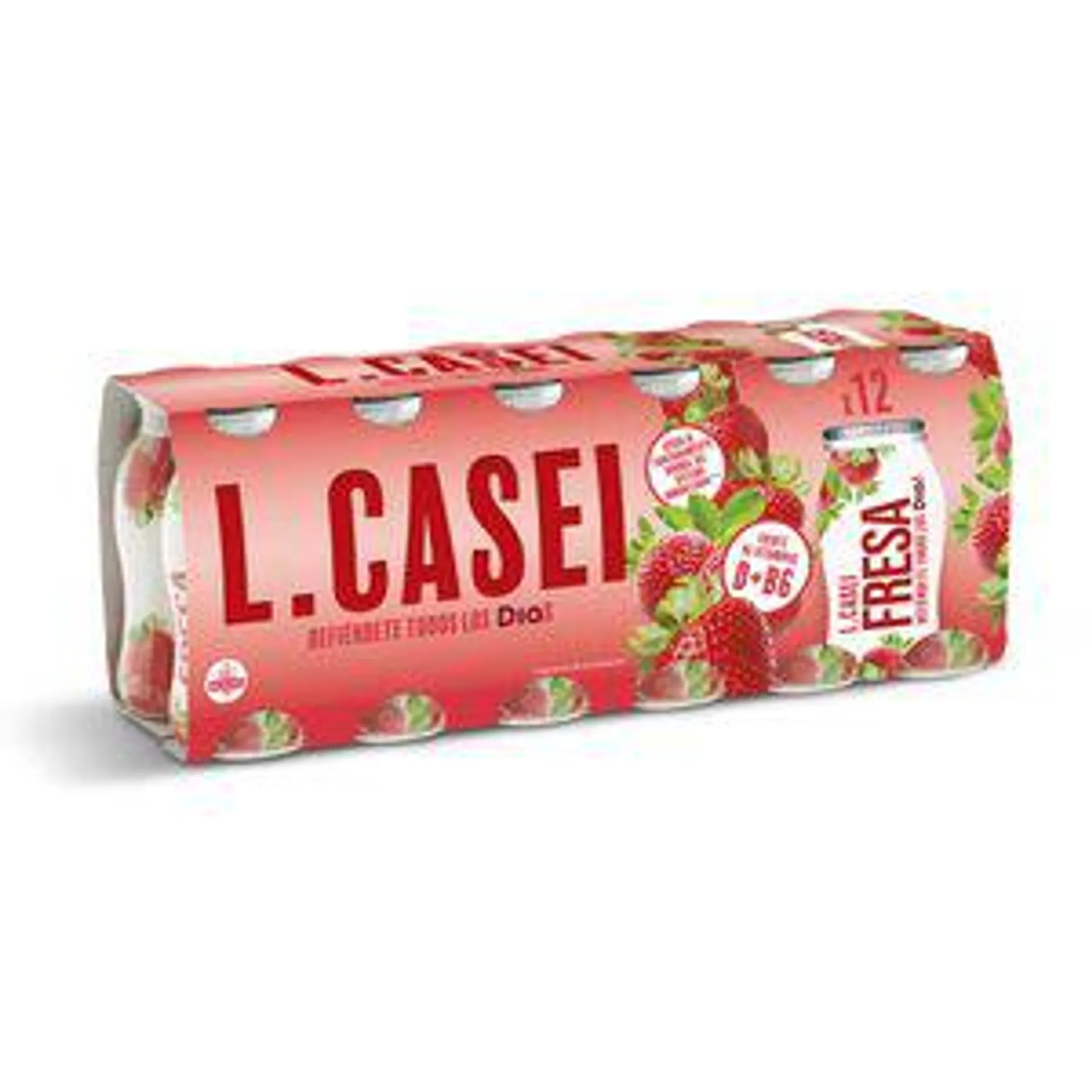 DIA L-CASEI yogur líquido fresa pack 12 unidades 100 gr