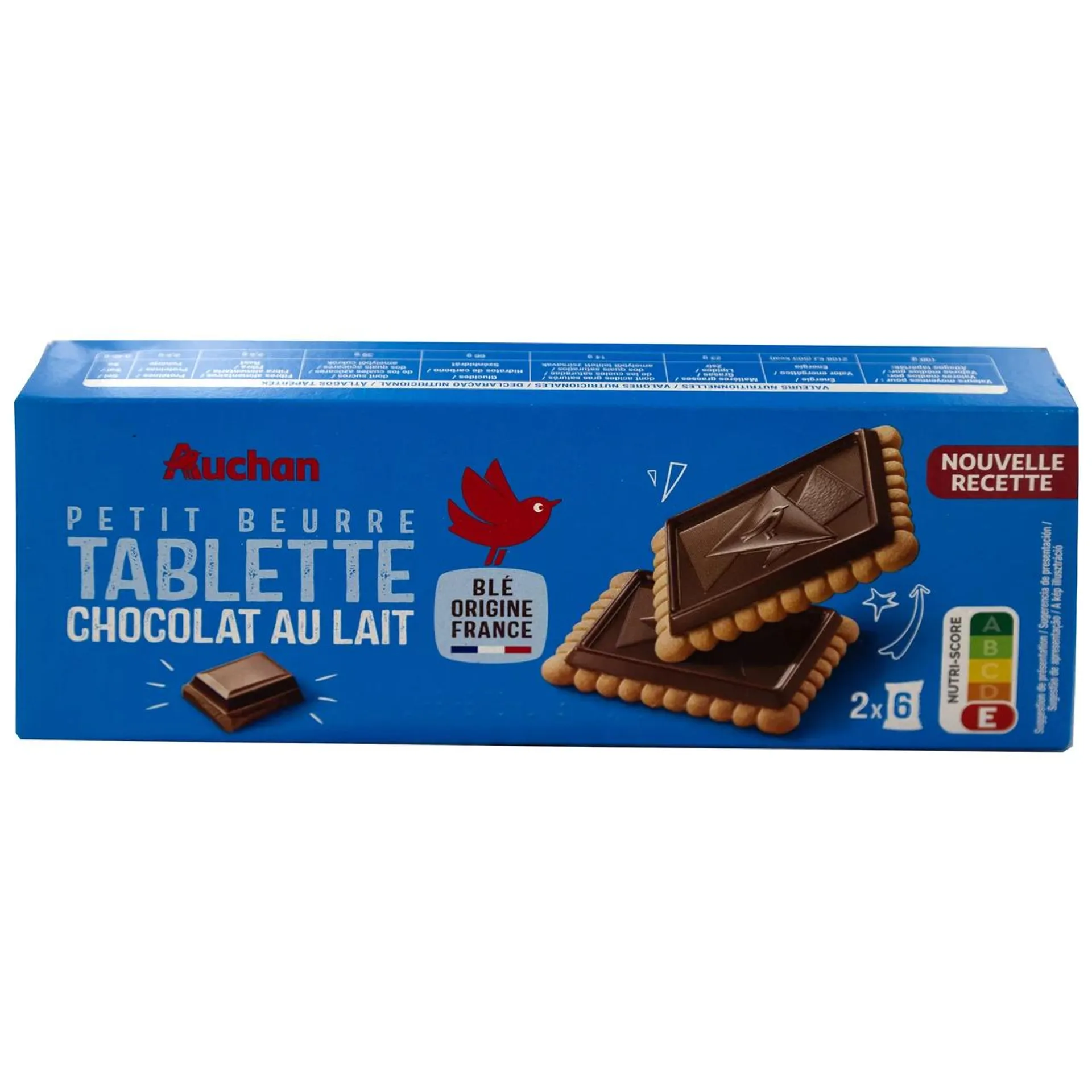 PRODUCTO ALCAMPO Galletas de mantequilla con tableta de chocolate con leche 150 g.