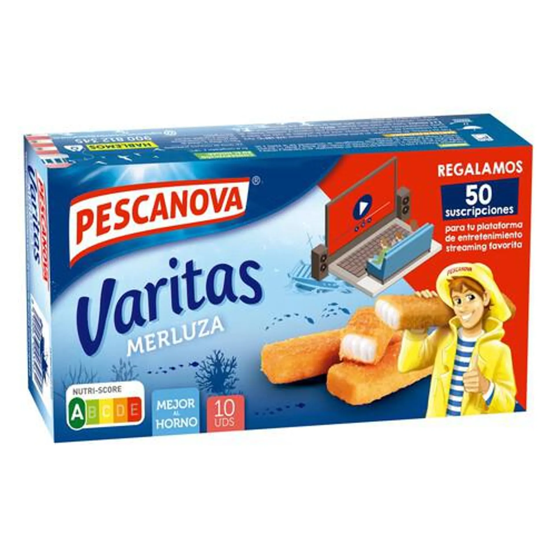 PESCANOVA Merluza empanada en varitas PESCANOVA 10 uds.