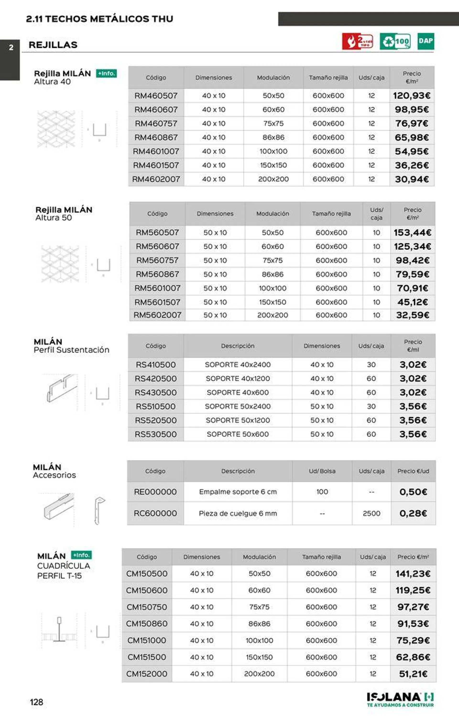 Catálogo de TECHOS ACÚSTICOS – TARIFA ISOLANA 2024 11 de junio al 30 de junio 2024 - Página 52