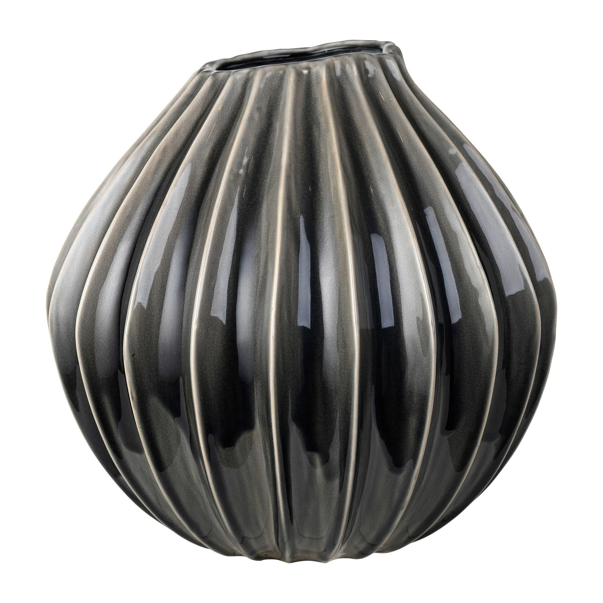 Wide vase smoked pearl
