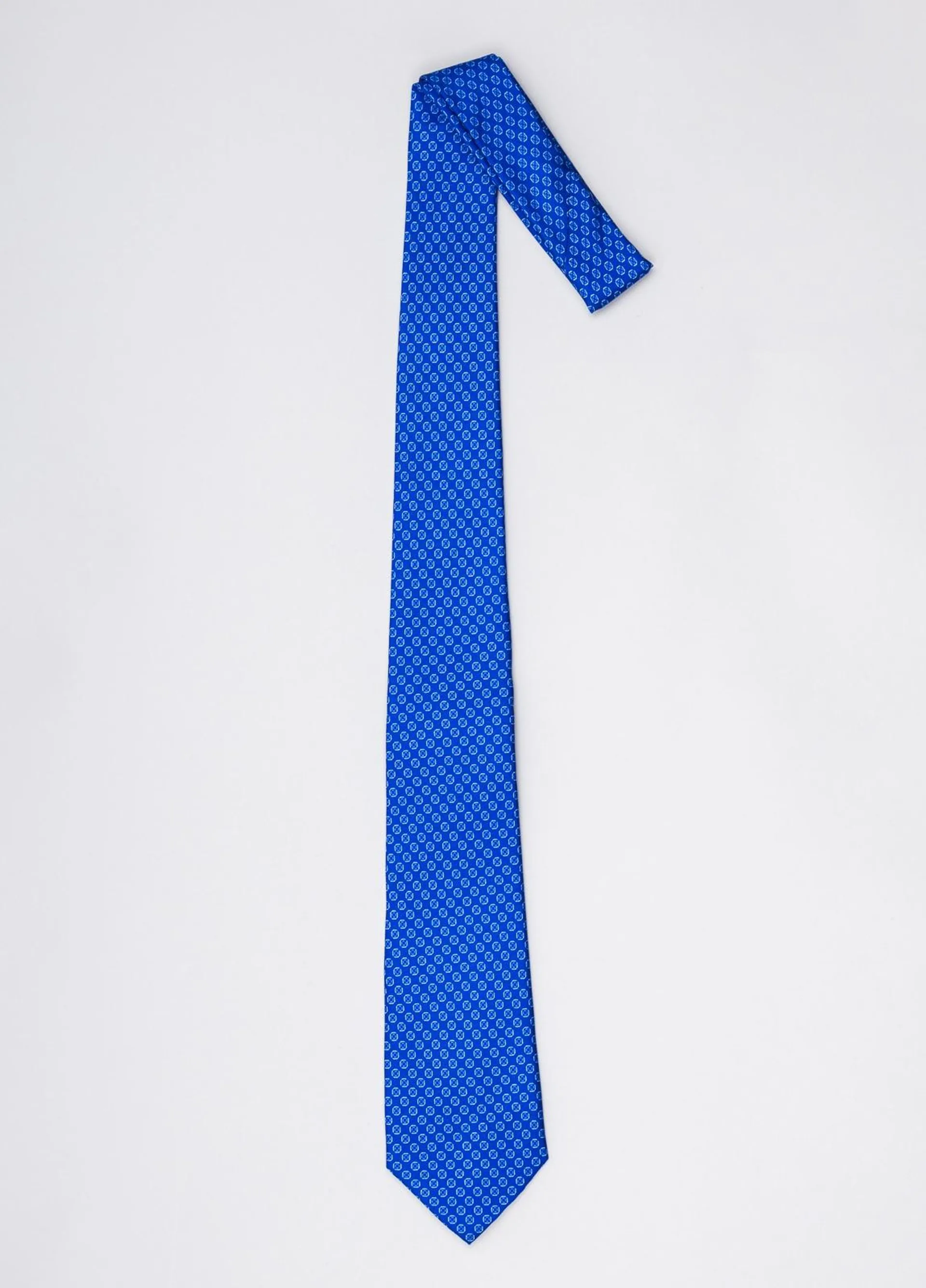 Corbata FUREST COLECCIÓN color azulón con dibujo geométrico
