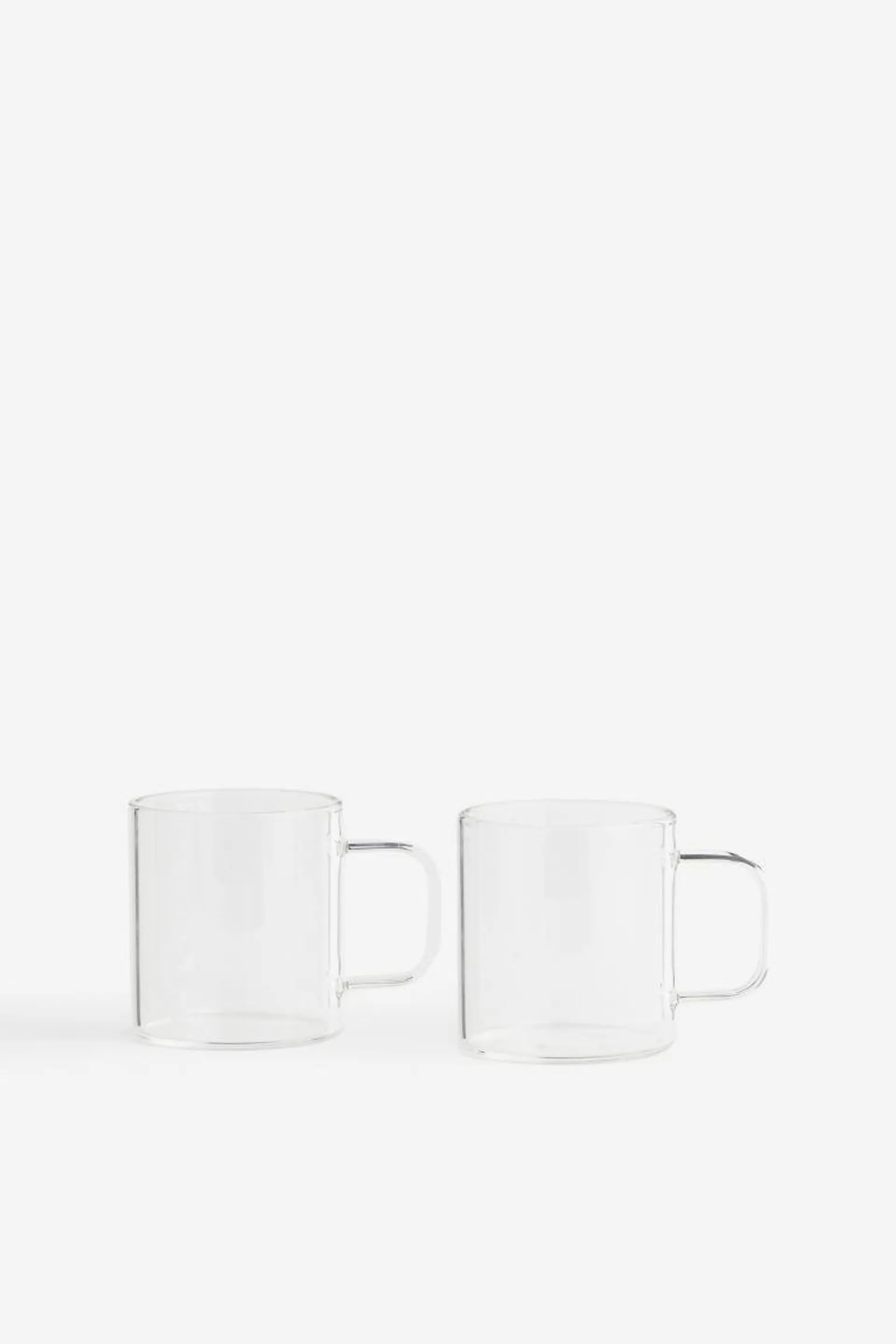 Pack de 2 tazas de vidrio pequeñas