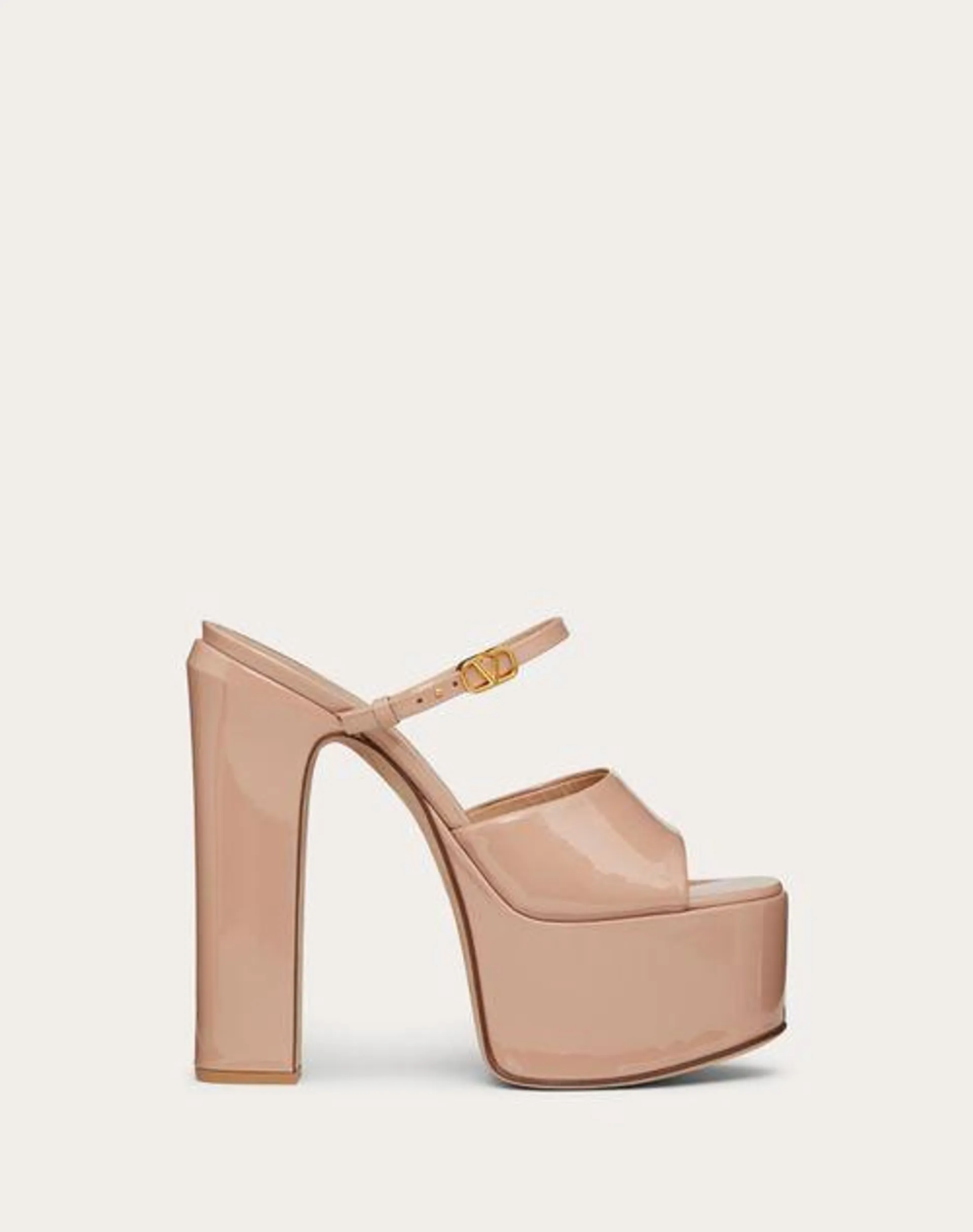 SANDALIAS SIN TALÓN VALENTINO GARAVANI TAN-GO DE CHAROL CON TACÓN DE 155 MM Y CON PLATAFORMA