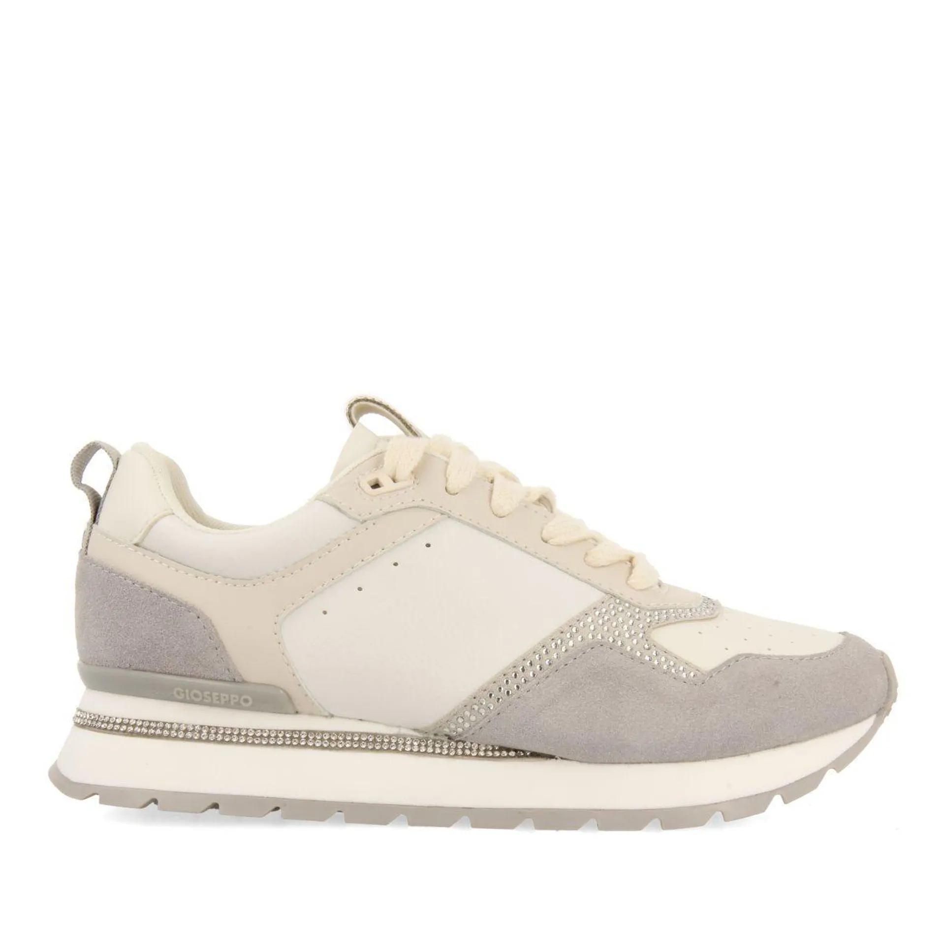 SNEAKERS OFF-WHITE WITH STRASS DETAIL FOR WOMEN ISPICA