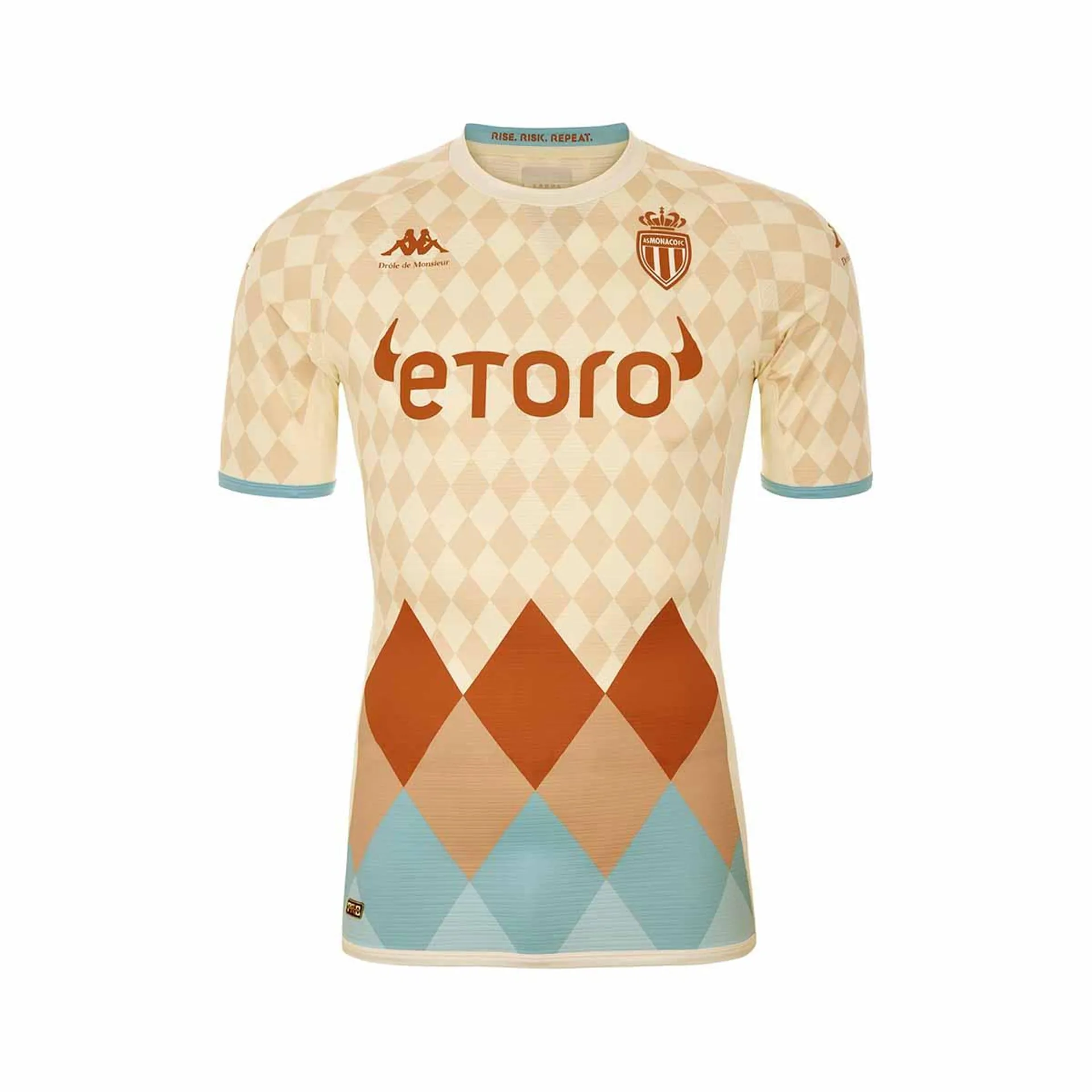 Camiseta de juego Kombat Pro Drôle de Monsieur x Kappa x AS Monaco Hombre Beige