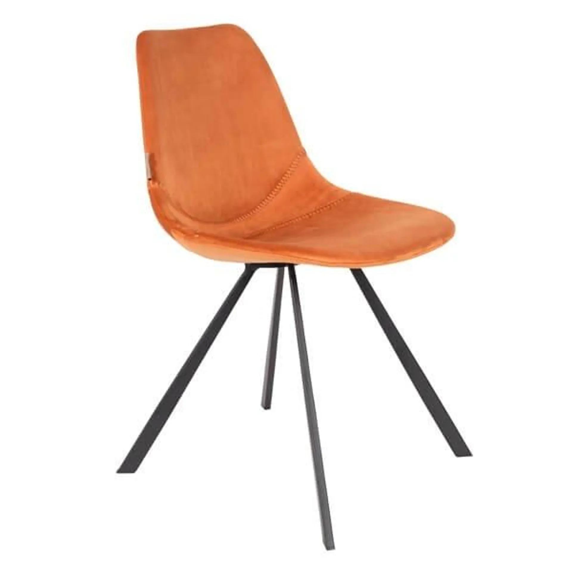 silla terciopelo naranja Franky