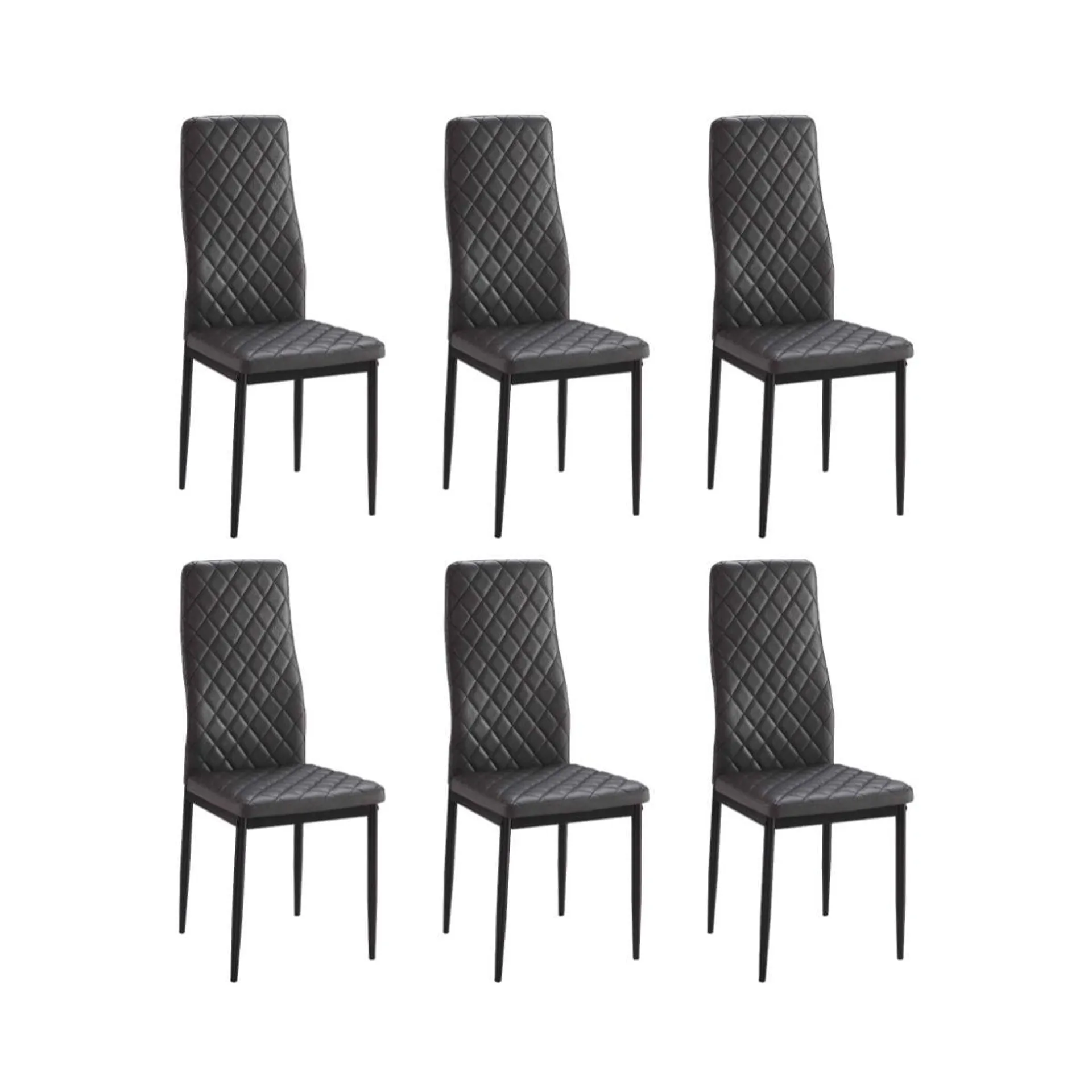 Pack de 6 sillas Mármol gris 96x40,5x49 cm