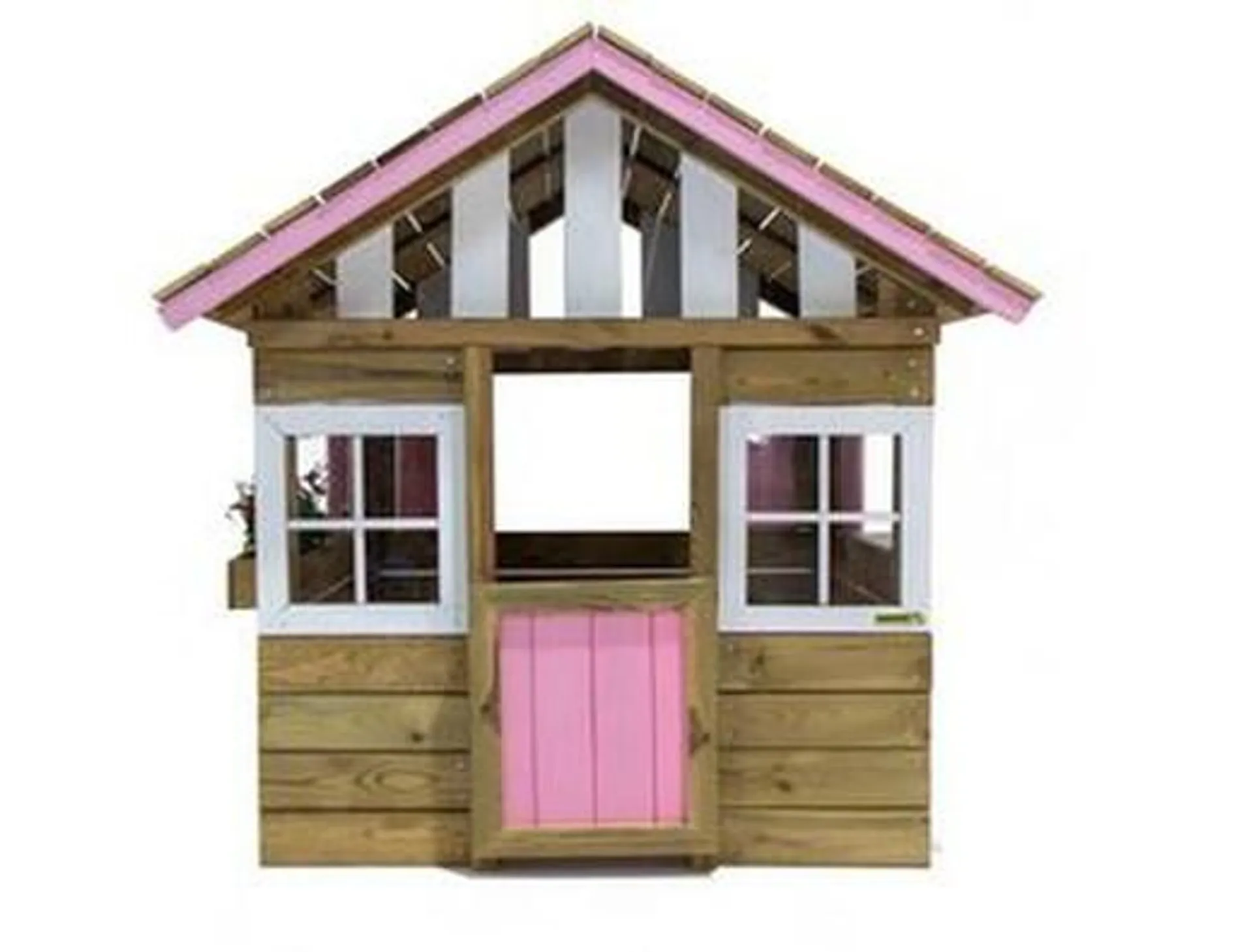 casita de madera Lollipop es una casita infantil muy bonita con puerta, ventanas frontales de polietileno, ventana lateral con alféizar