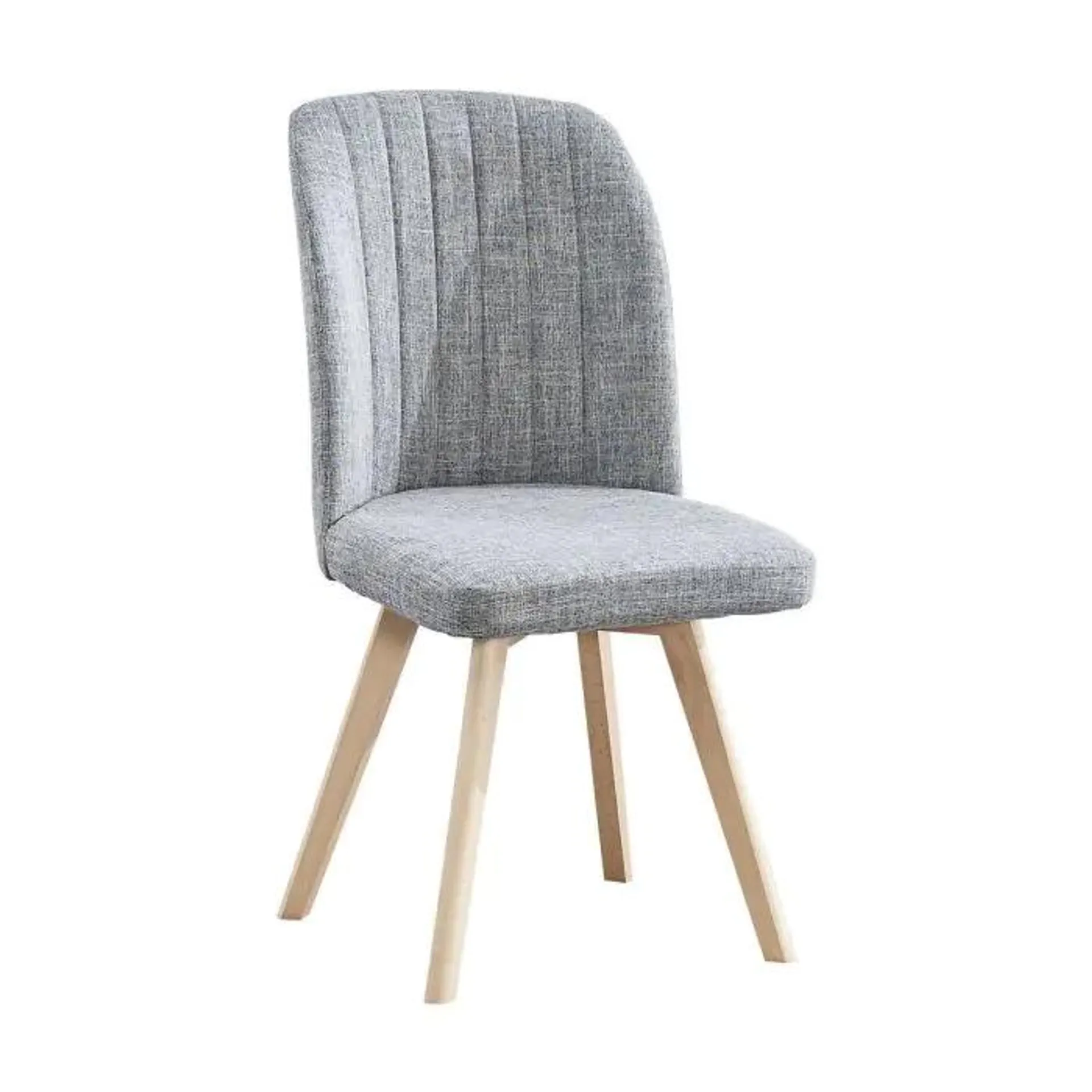 Silla de Comedor Tapizada Gris con Patas de Madera LANE