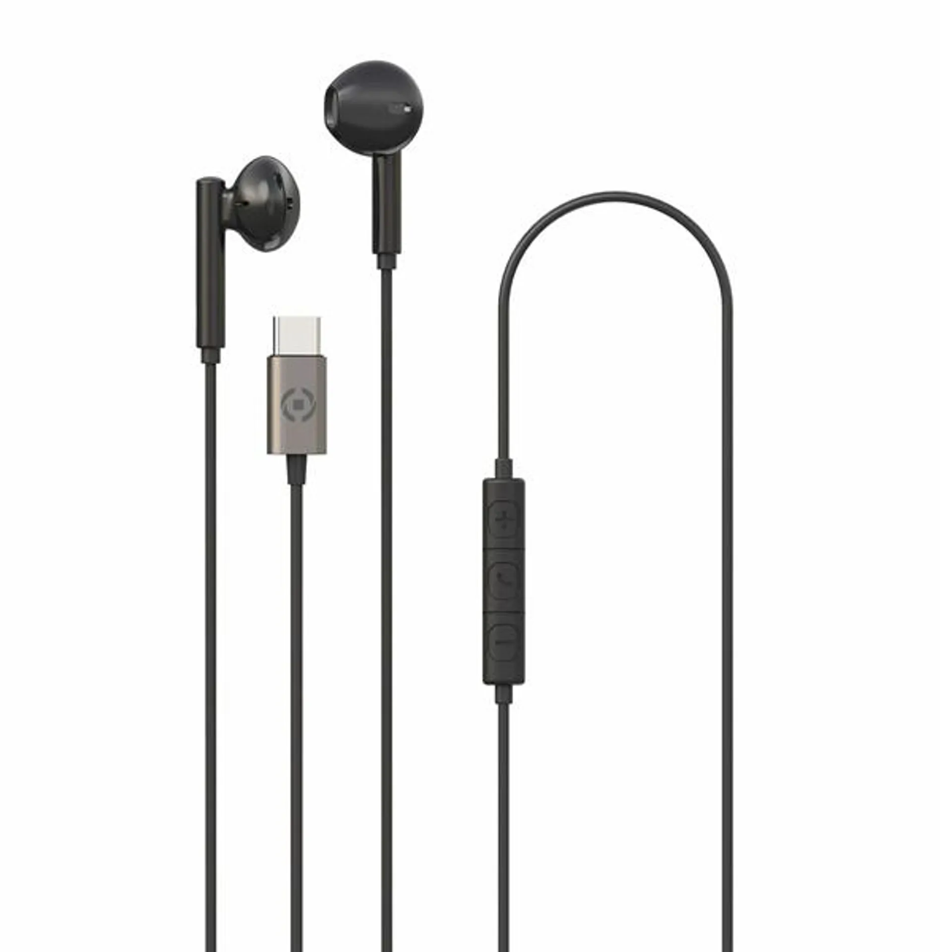 CELLY AURICULAR STEREO CON CONECTOR TIPO C Y MICRO NEGRO