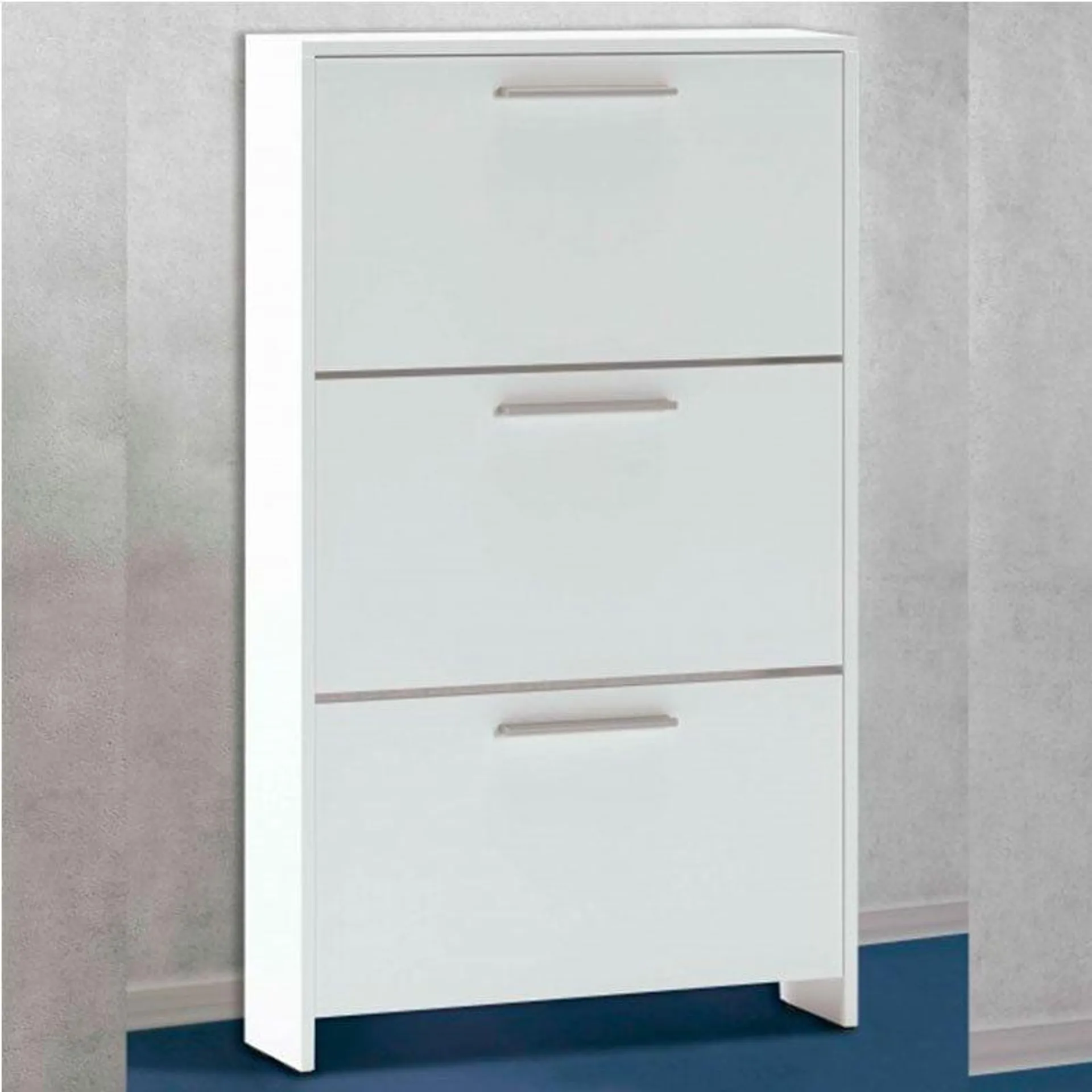 Zapatero Aura 3 puertas abatibles blanco 108x60x18 cm