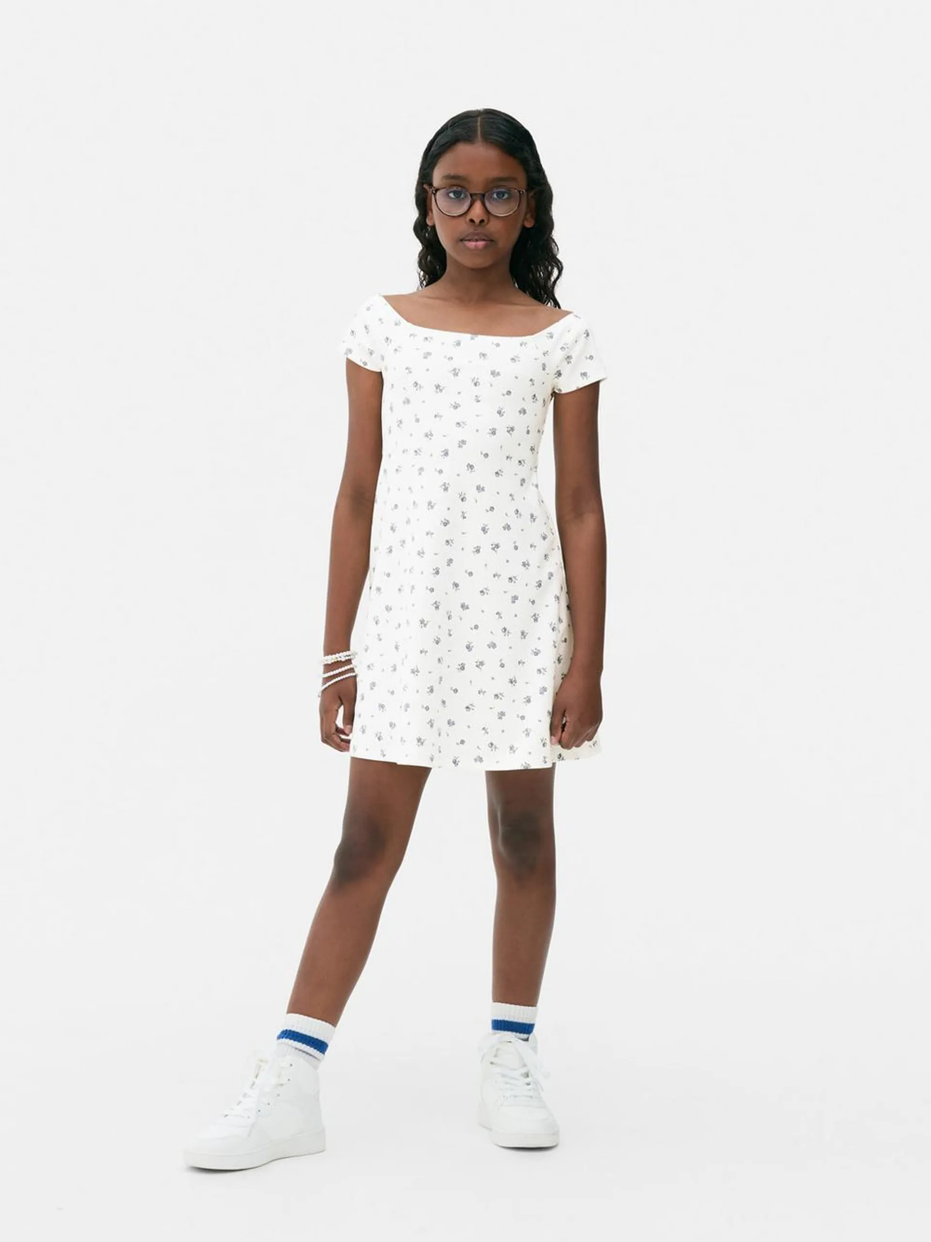 Vestido floral de corte evasé