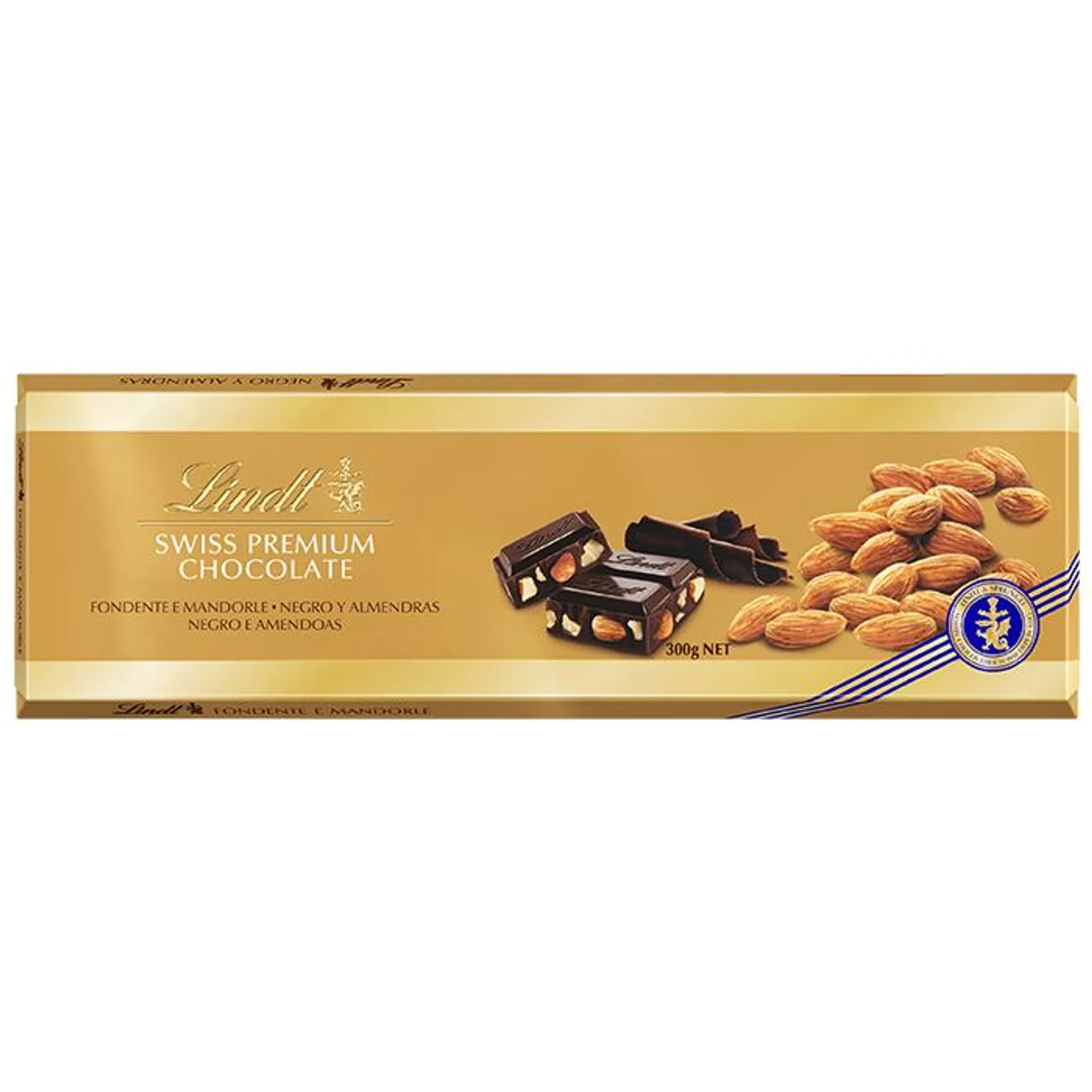 Tableta de Chocolate Gama Oro Negro Almendras 300g - Lindt