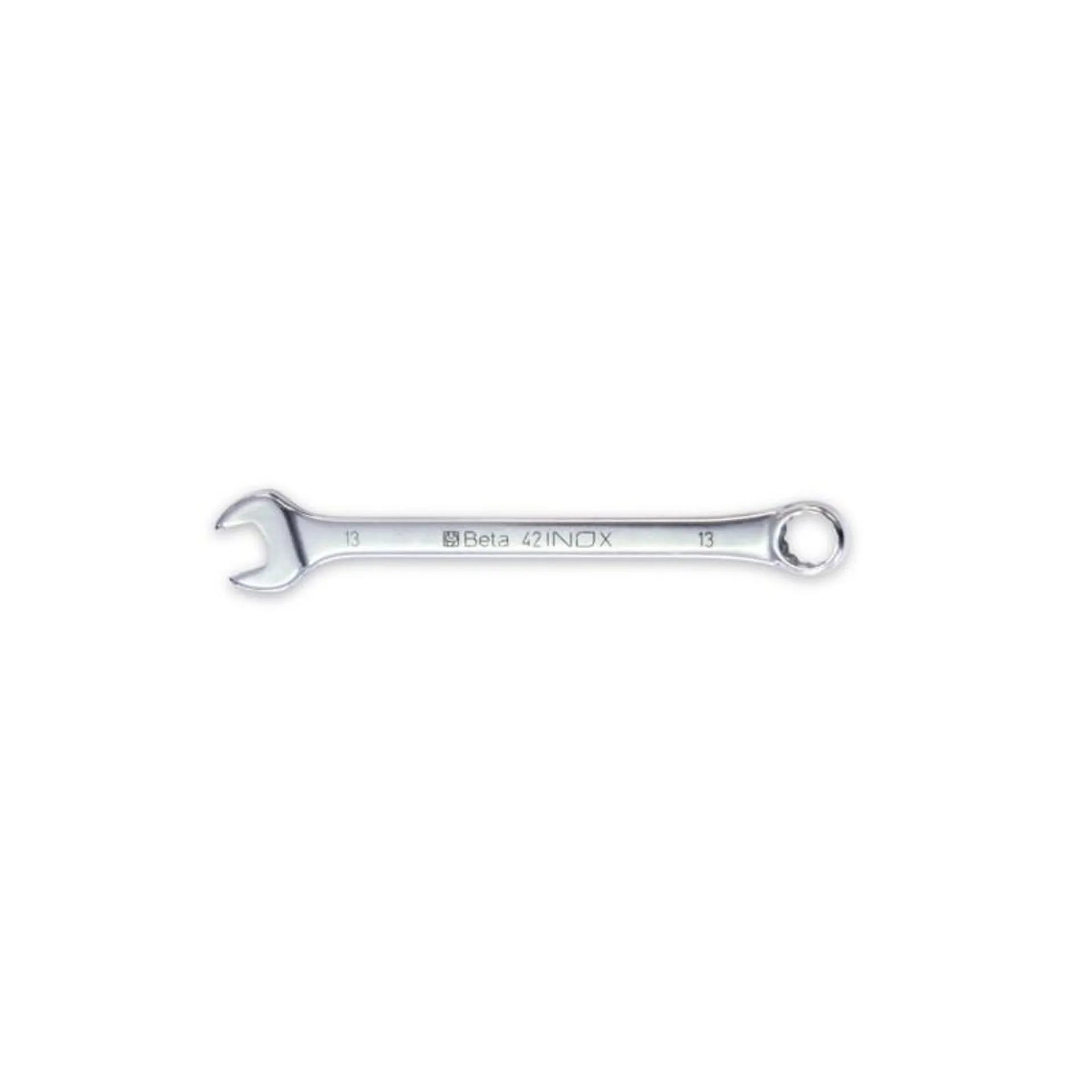 42INOX 8 Llave combinada con una boca fija y otra de estrella en ángulo, de acero inoxidable