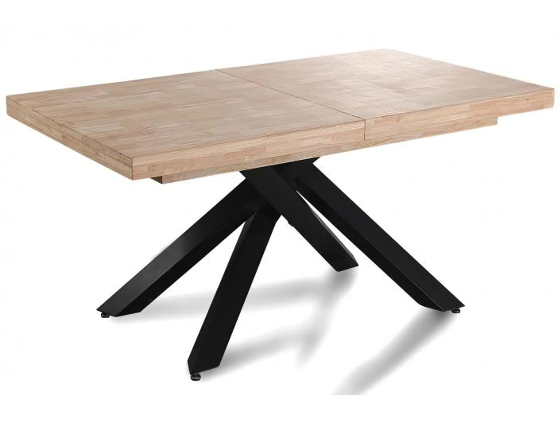 Mesa comedor extensible160x90 cm color roble nordish-negro