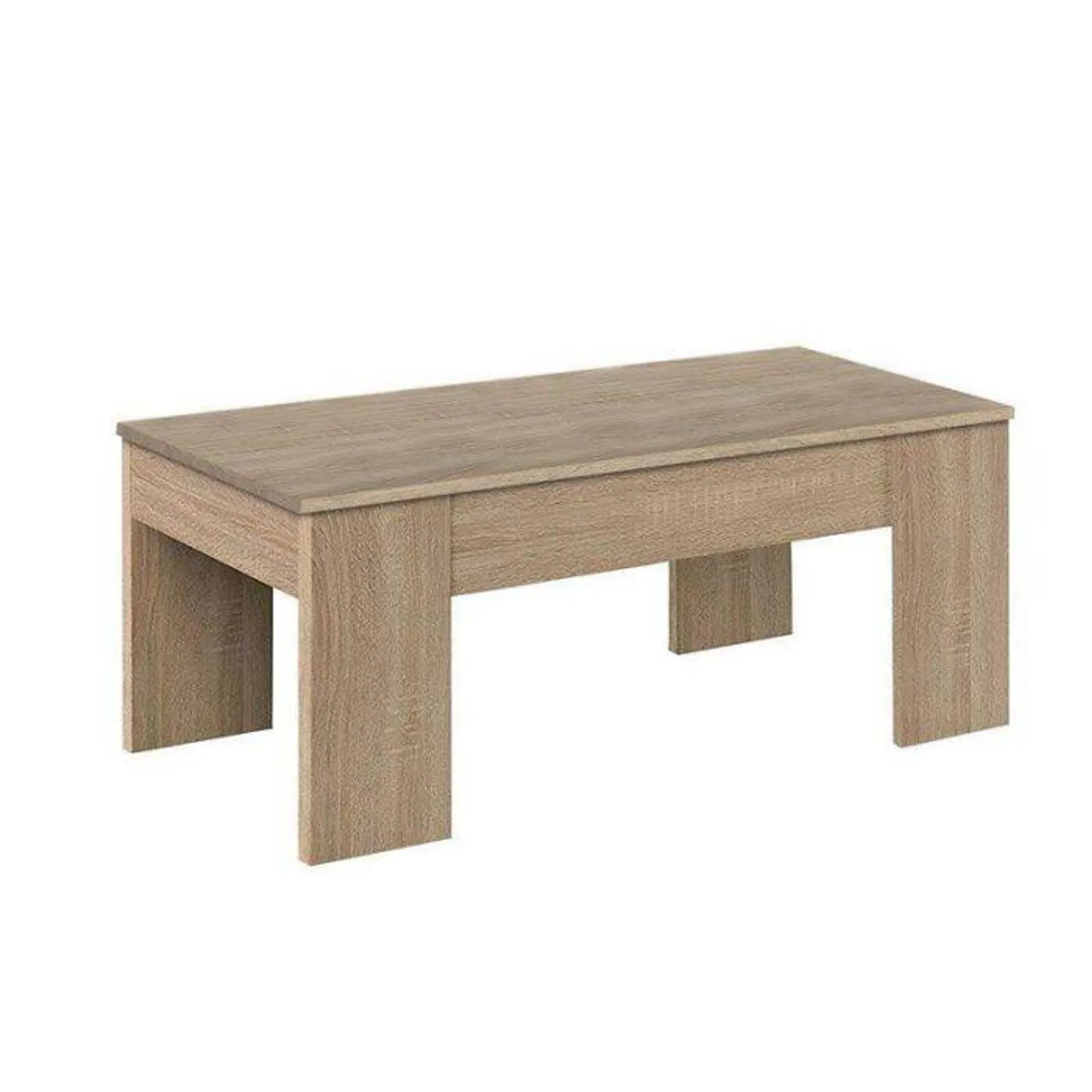 Mesa centro color roble canadian con tablero de melamina con tapa elevable 001637F