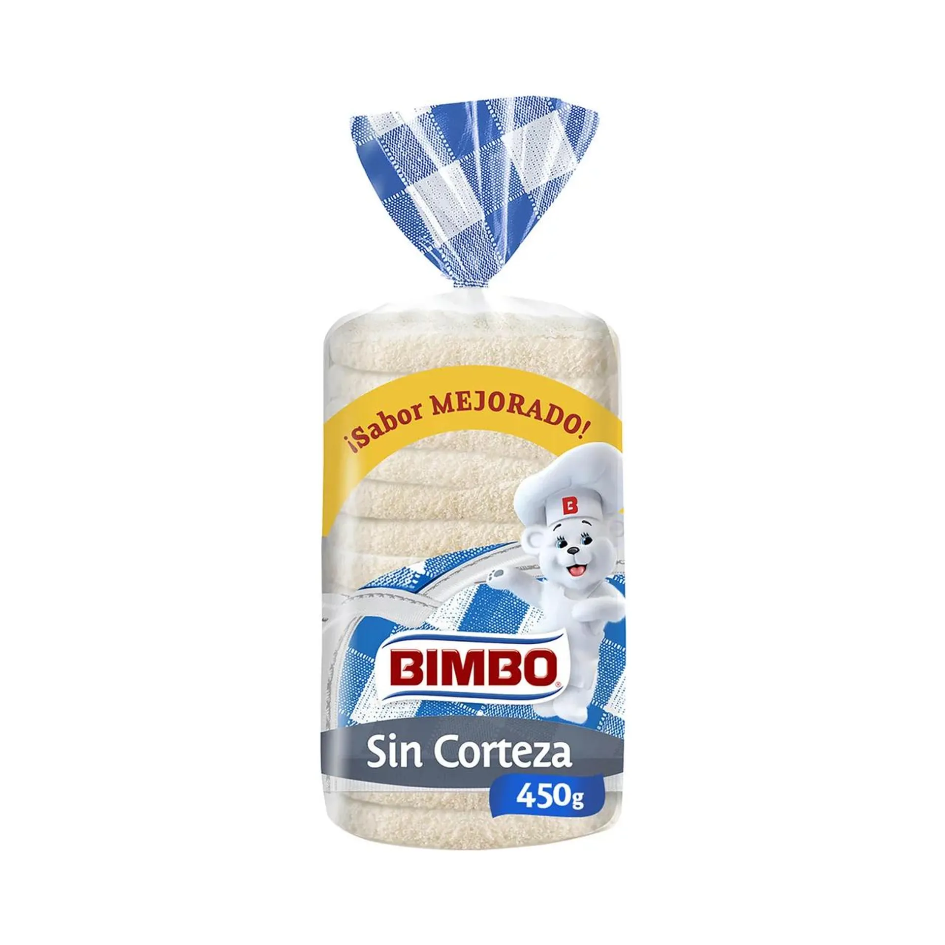 BIMBO Pan de molde blanco sin corteza 450 g.