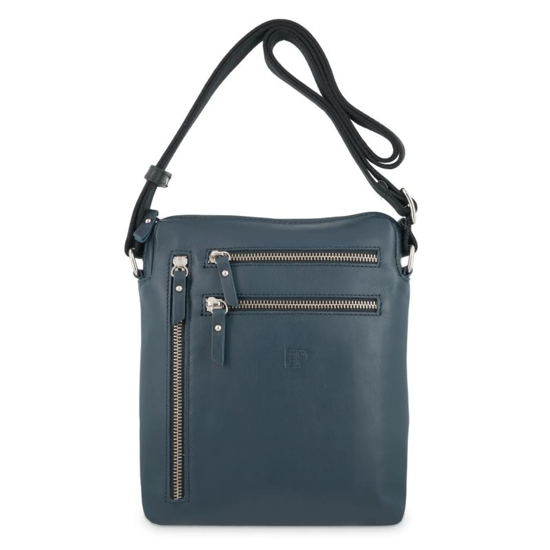 Bolso Bandolera grande hombre en piel vacuno color azul - Apache