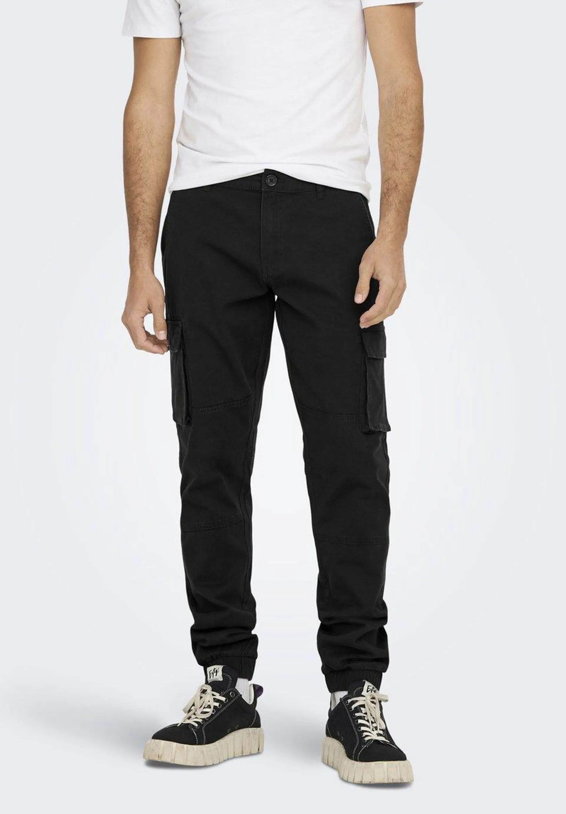 ONSCAM STAGE CUFF - Cargo trousers - black